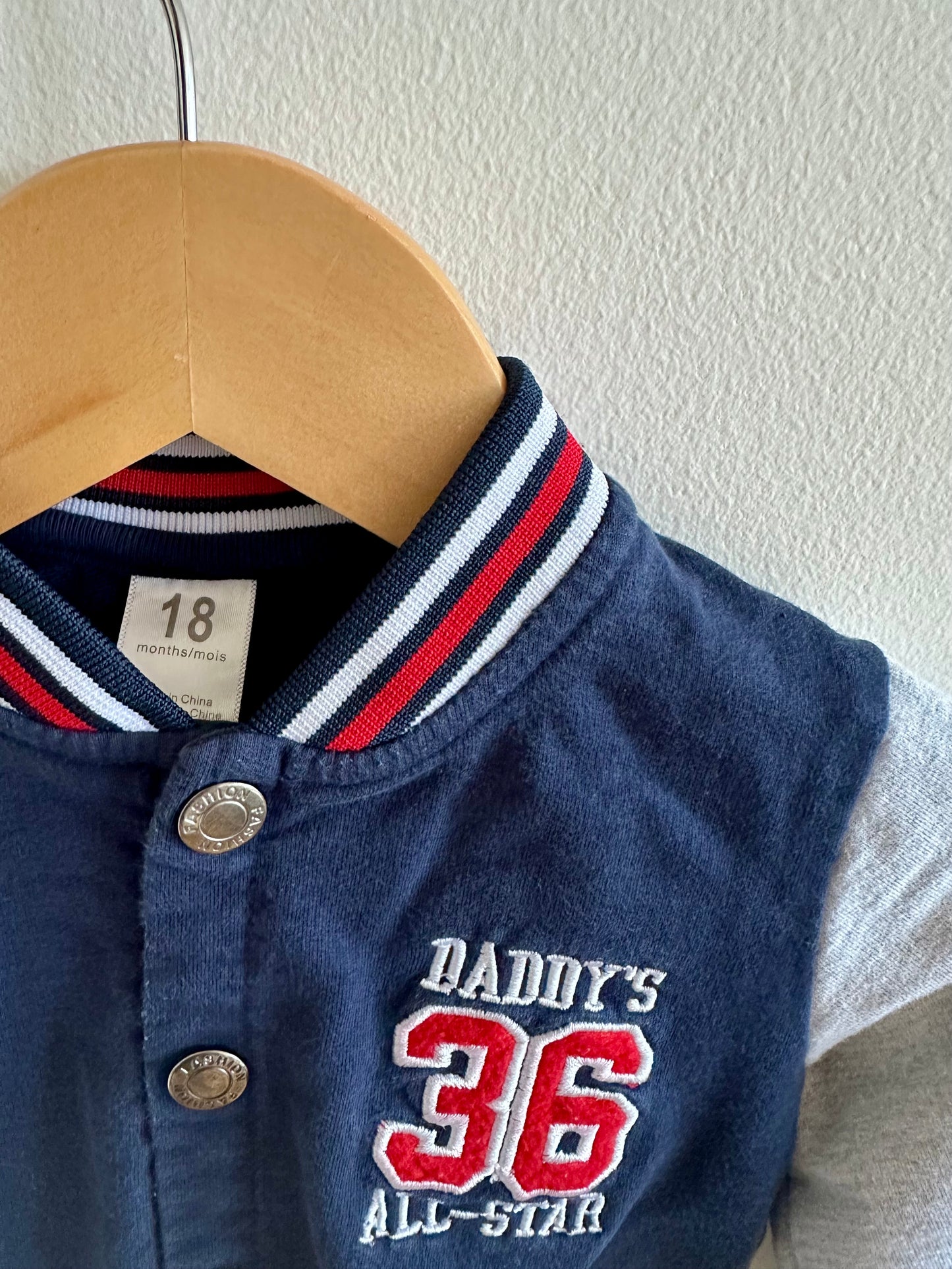 Daddy's All Star Varsity Jacket / 12-18m