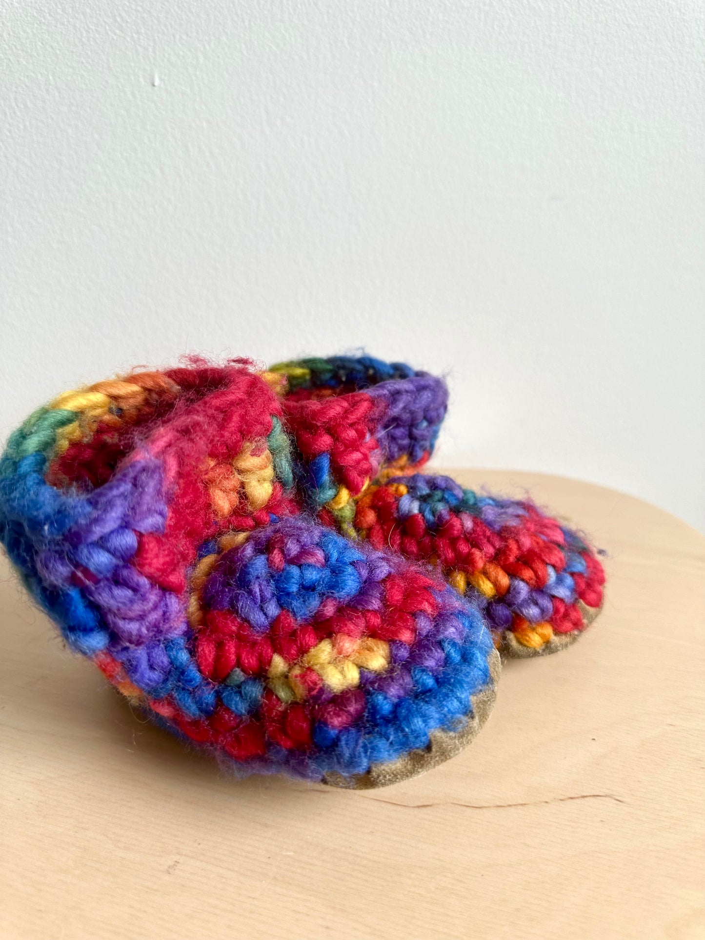 Hand Crafted Multicolour Slipper Booties (PLAY)/ 6-12m