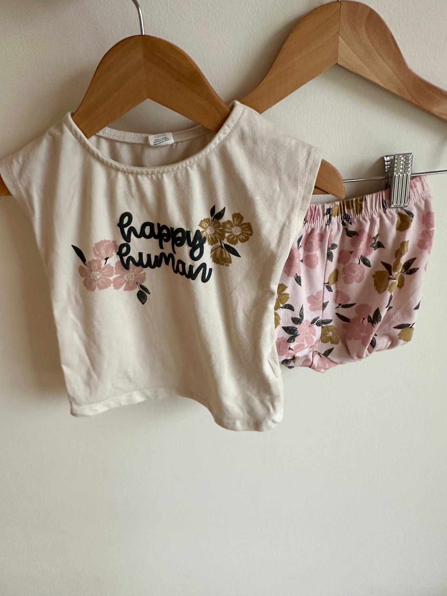 Happy Human T-shirt + Shorts / 12m