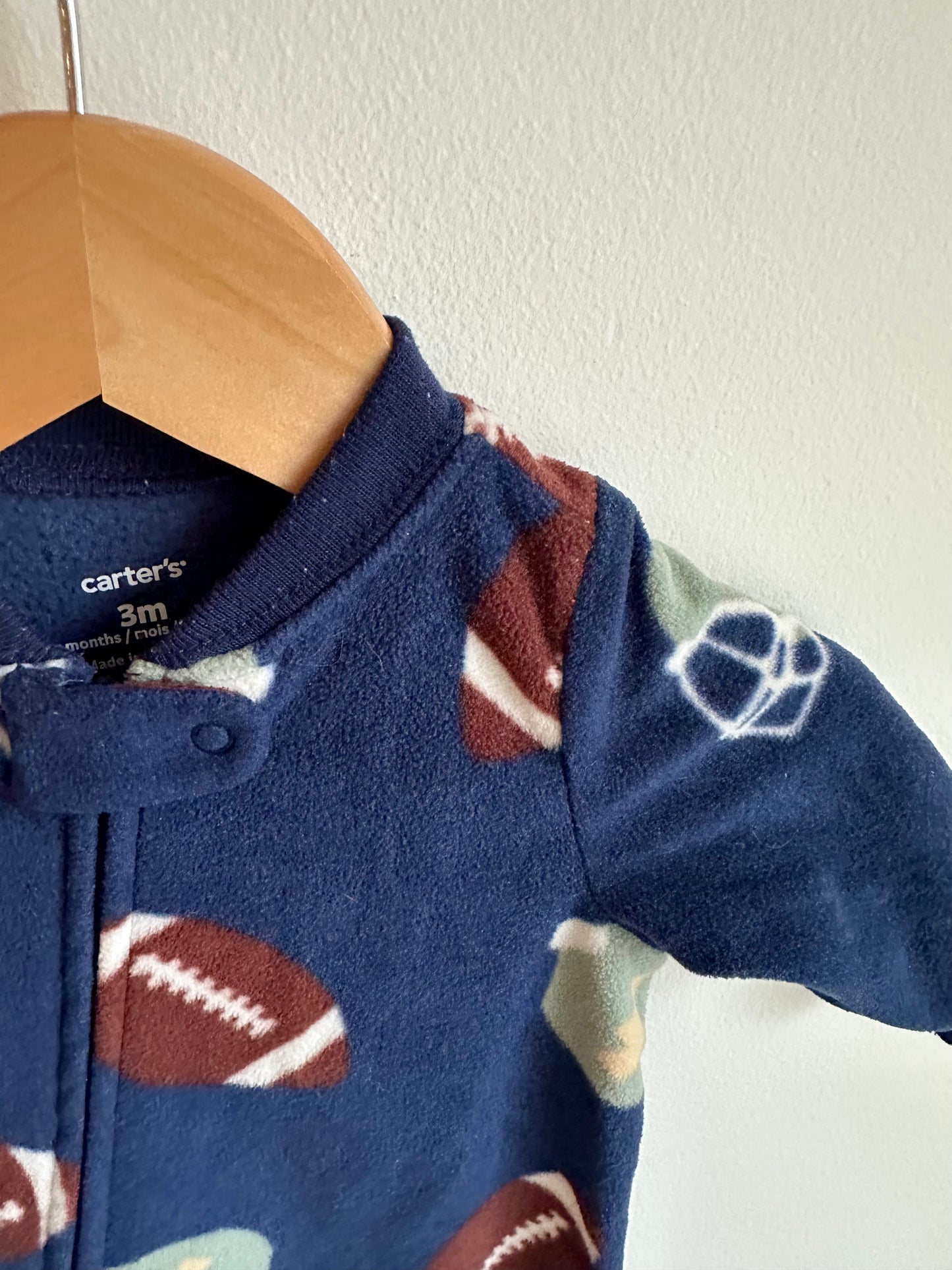Navy Fleece Football Helmet Sleeper / 3m