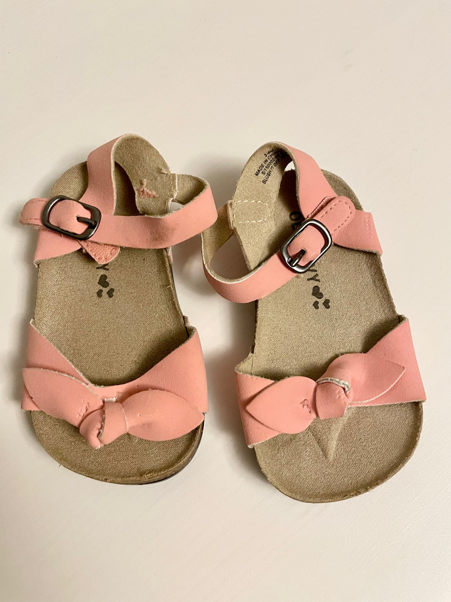 Pink Knotted Bow Sandals / 3-6m