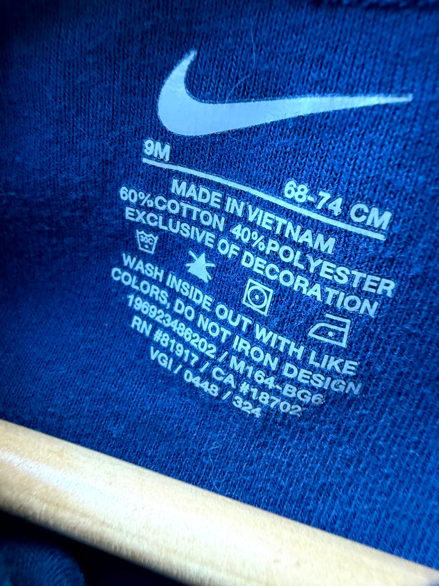 Set of 3 Nike Long Sleeve Bodysuits / 9m