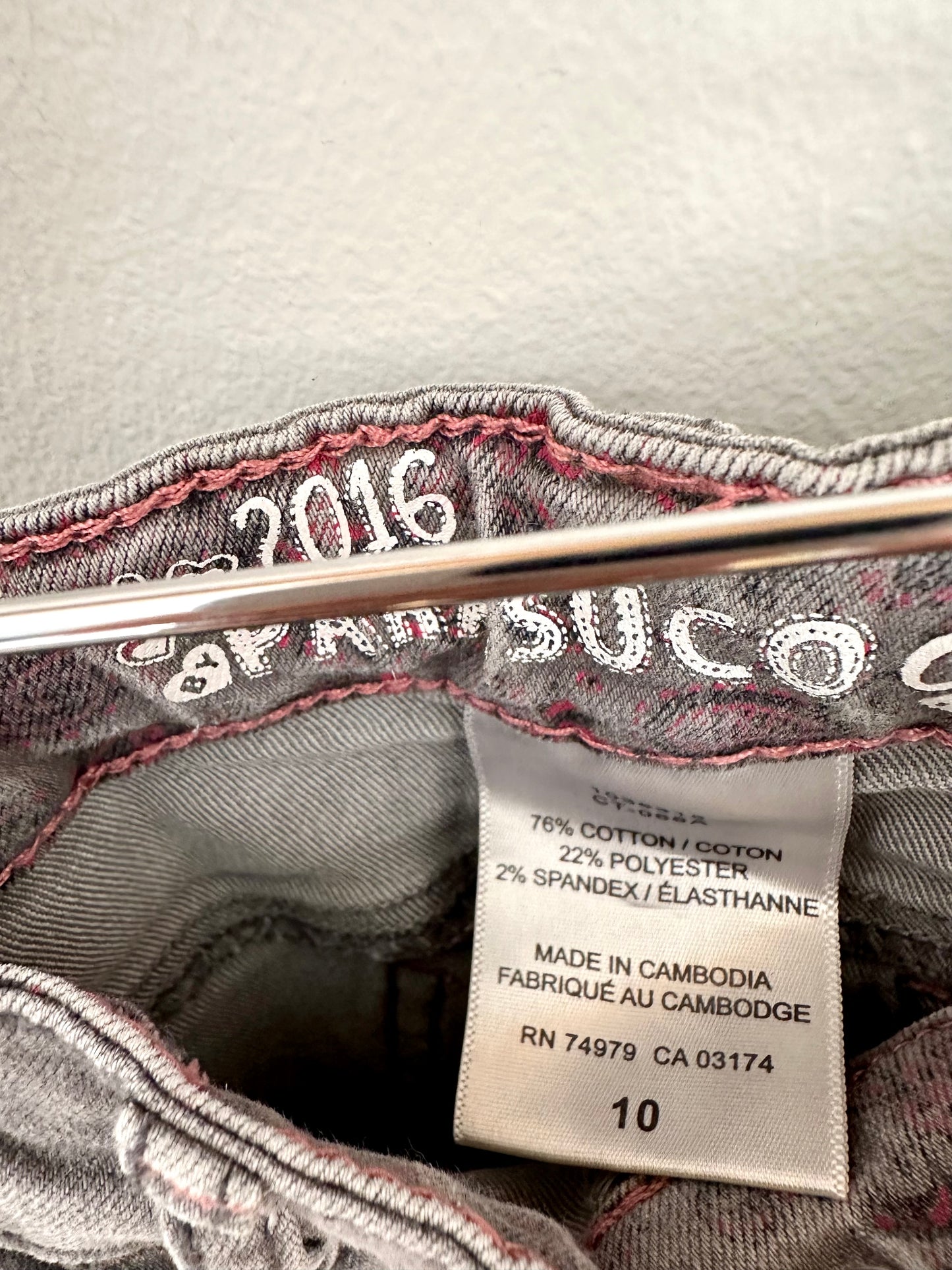 Grey Parasuco Jeans with Embroidered Pockets / 10 years