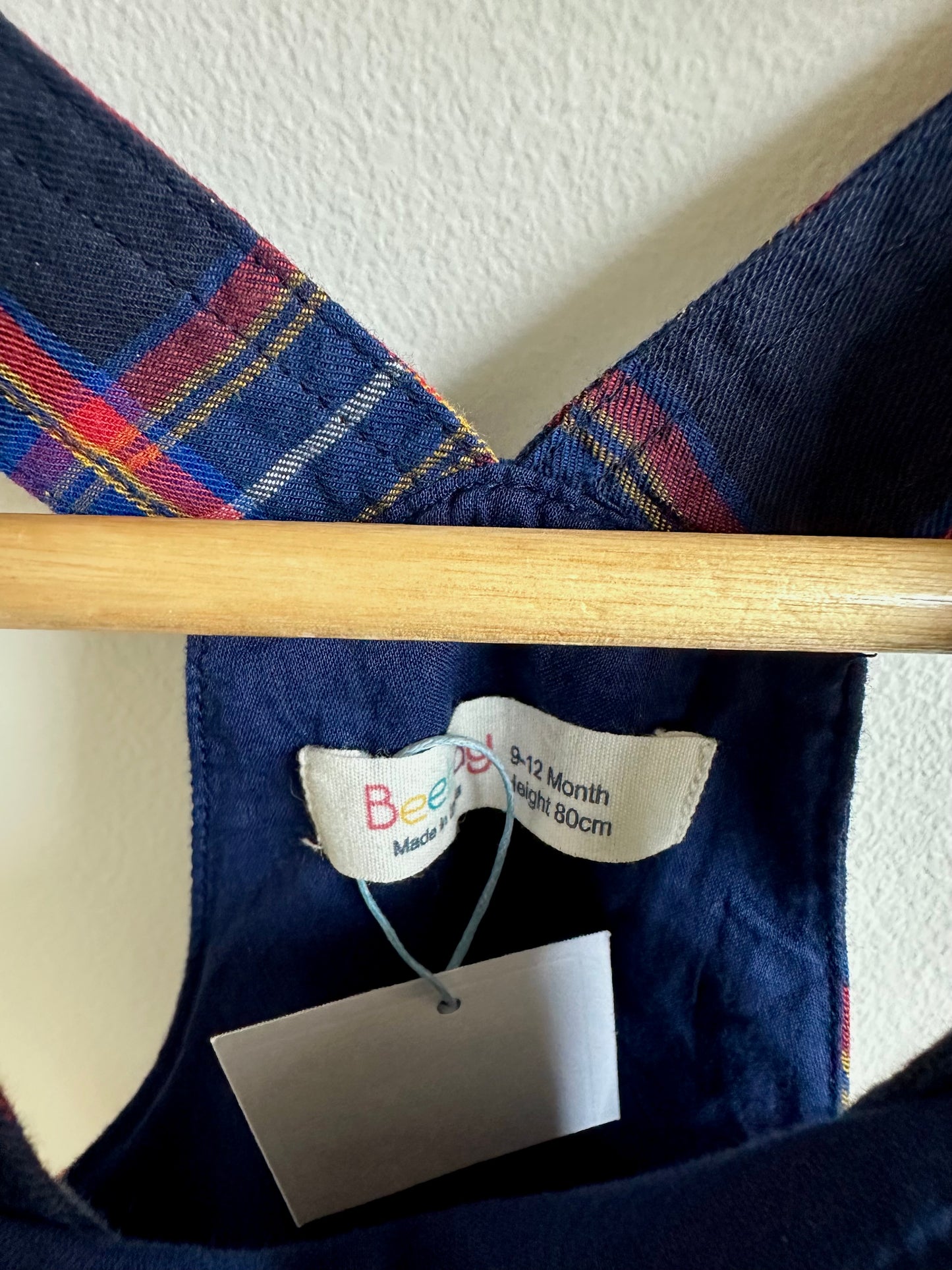 Handcrafted Plaid Dress with Pockets (With Tags) / 9-12m
