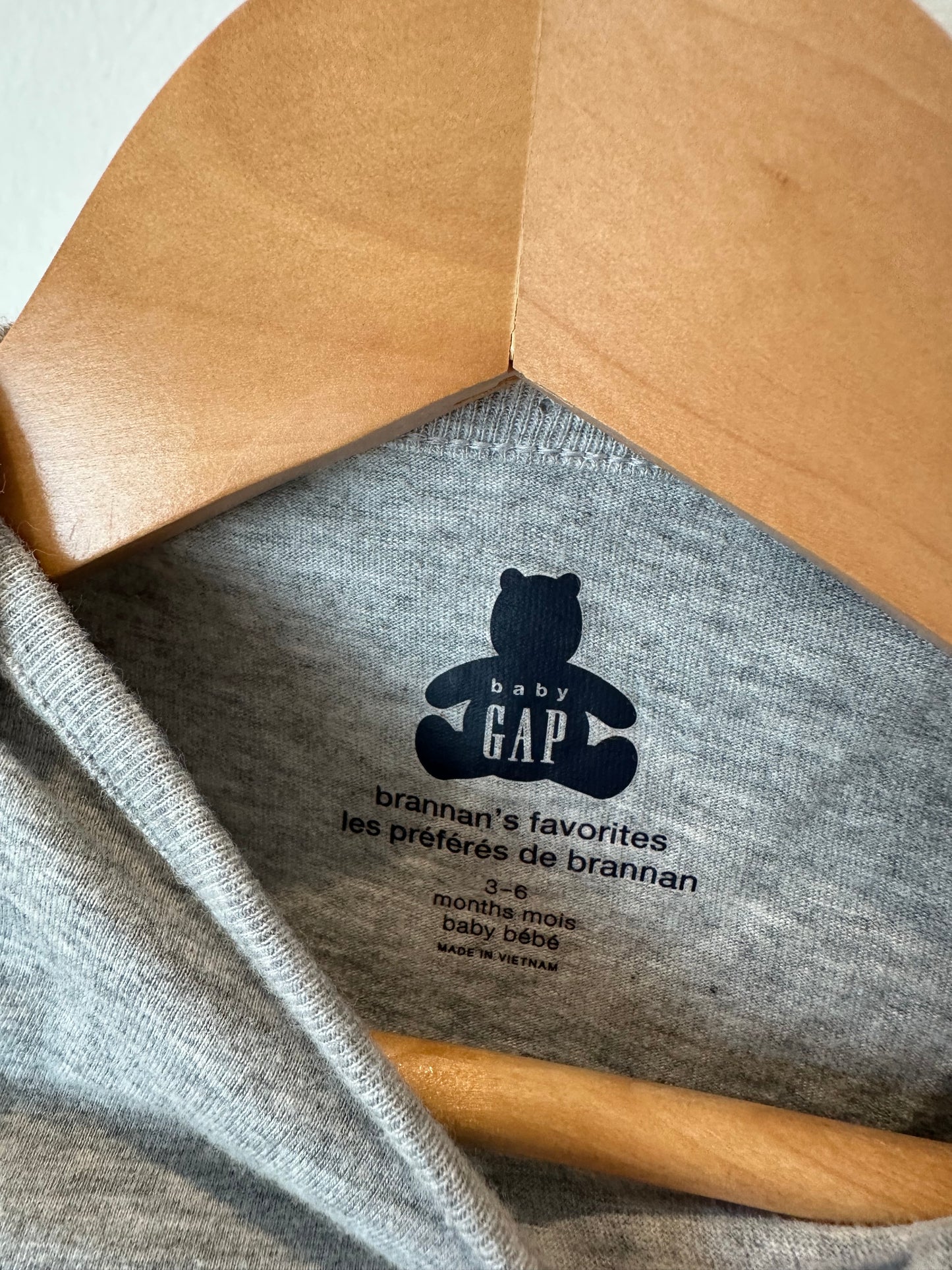 Grey Ruffle Sleeve Bodysuit / 3-6m