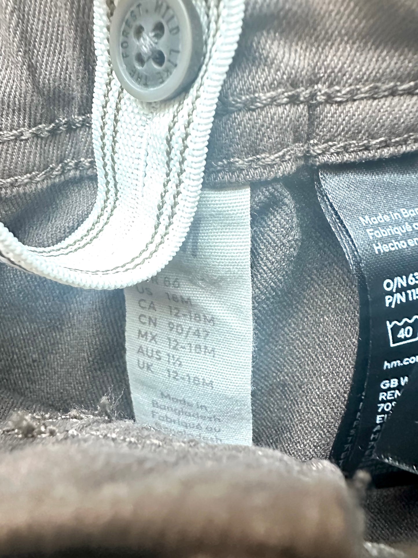 H&M Brown Pants with Suspenders / 12-18m