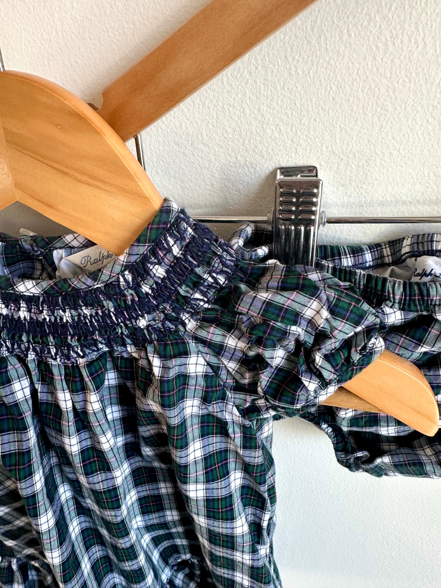 Ralph Lauren Plaid Dress + Bloomers Set / 3m