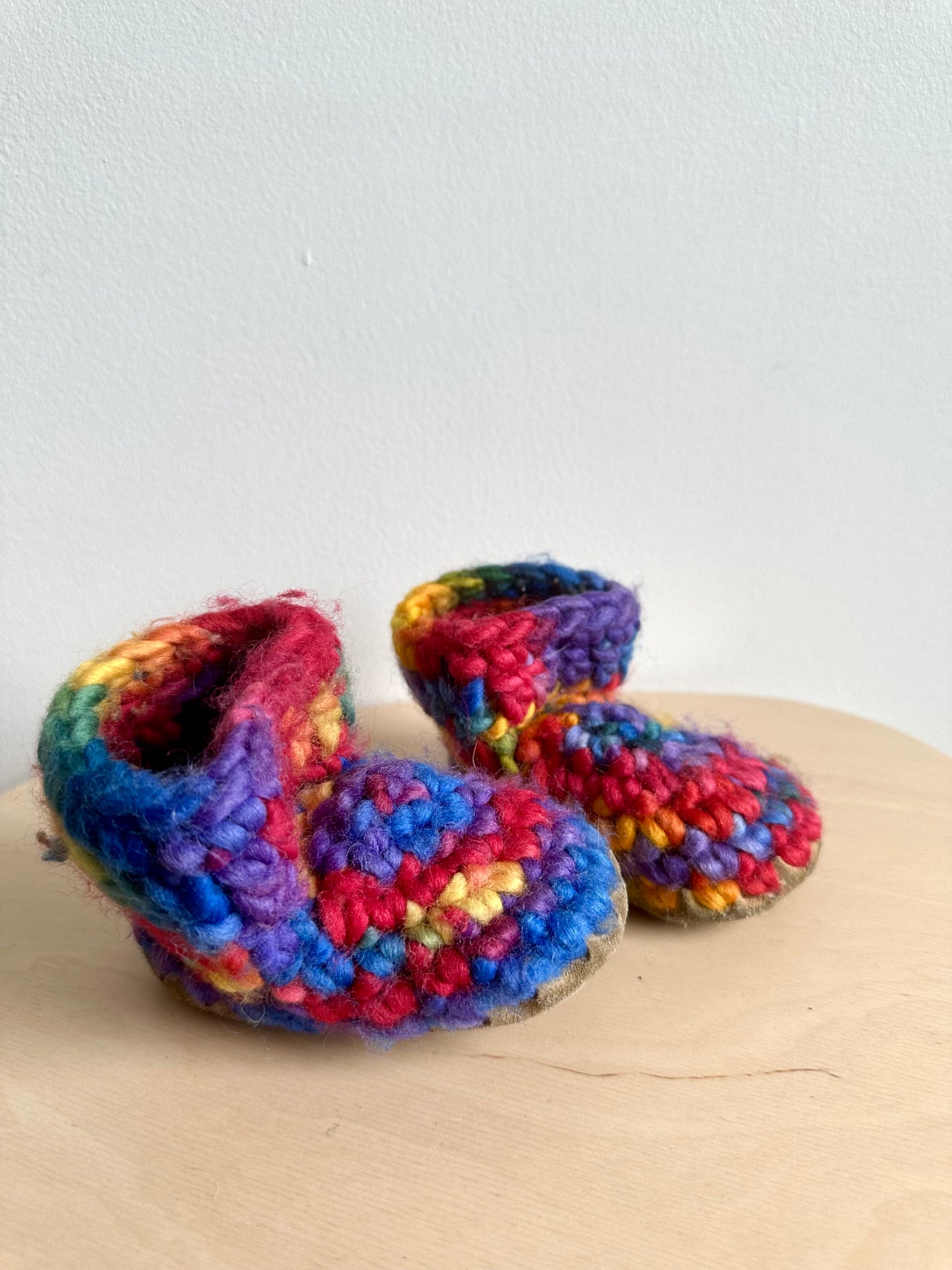 Hand Crafted Multicolour Slipper Booties (PLAY)/ 6-12m