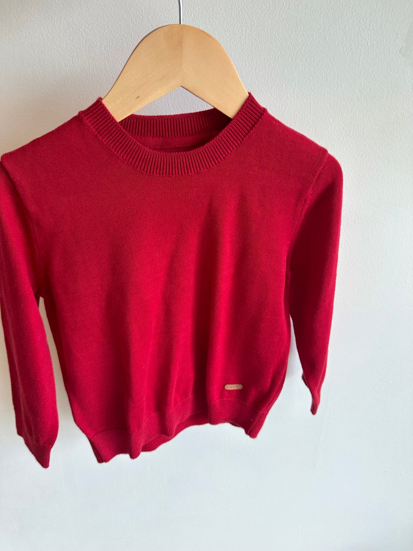 Mayoral Red Knit Crew / 3T