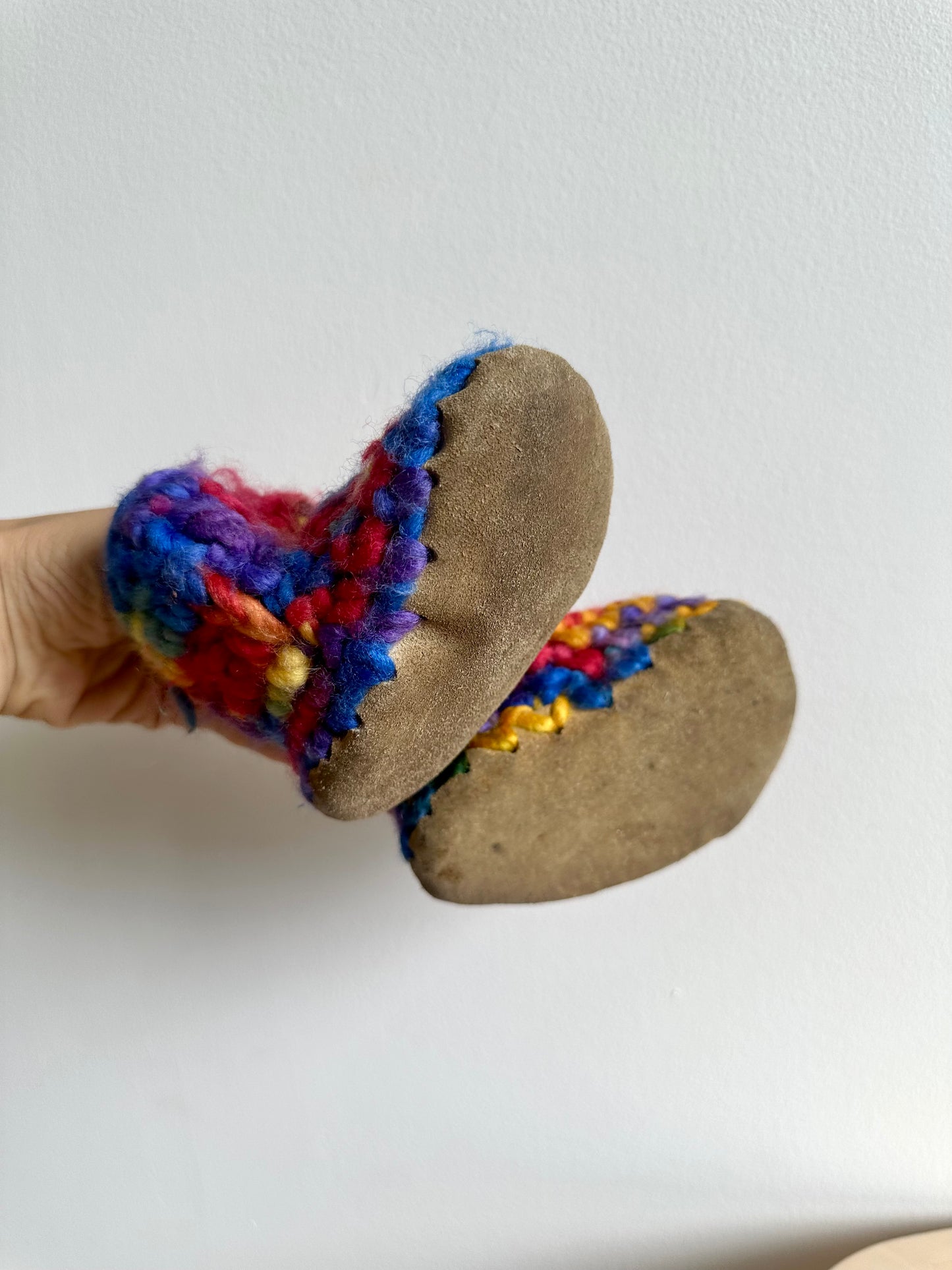 Hand Crafted Multicolour Slipper Booties (PLAY)/ 6-12m