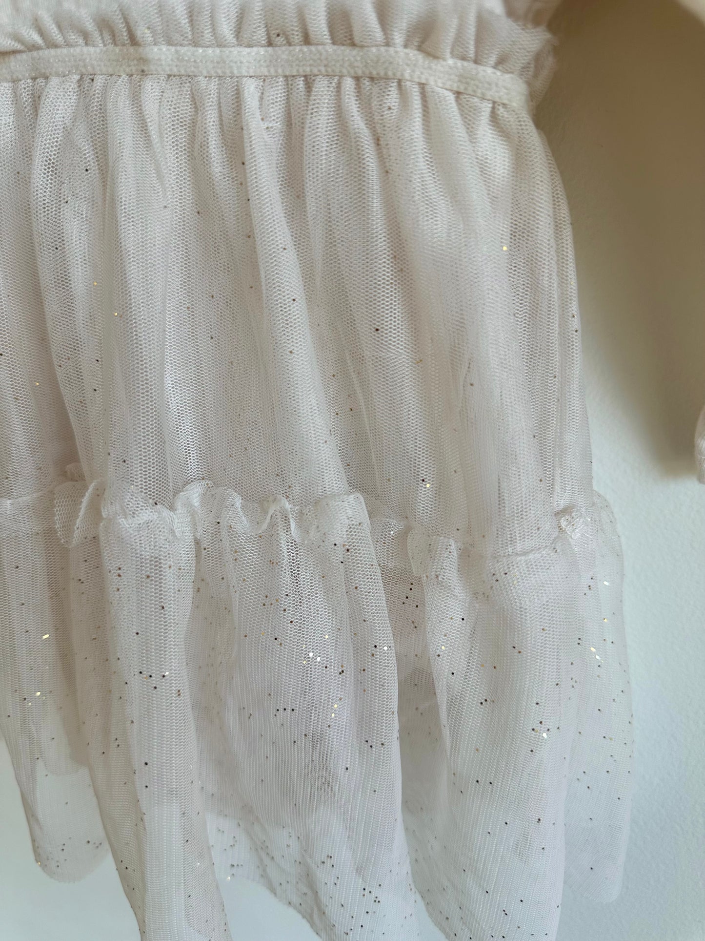 H&M Organic Cotton Bodysuit Dress with Tulle / 4-6m