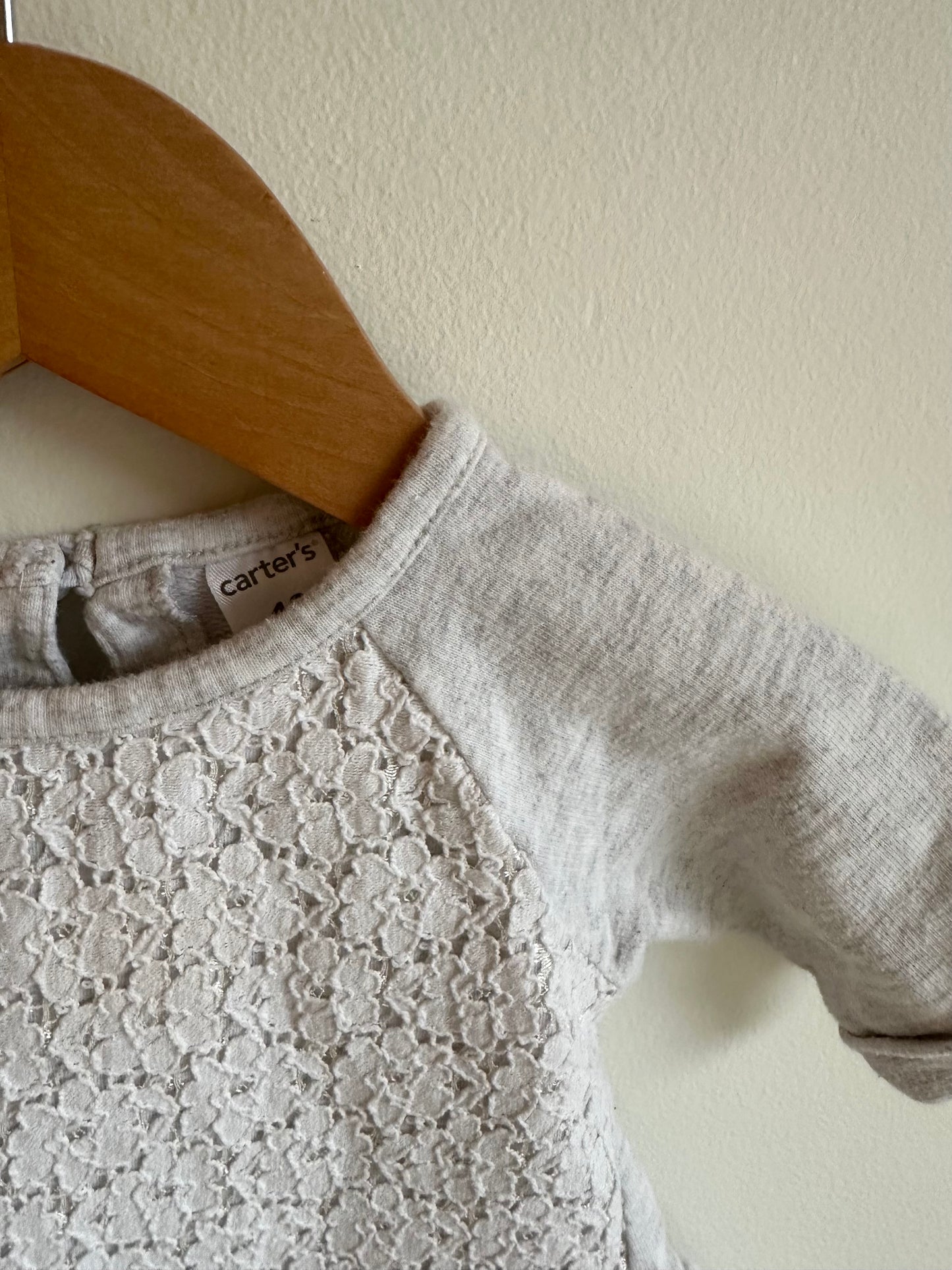 Grey Floral Lace Top / 18m