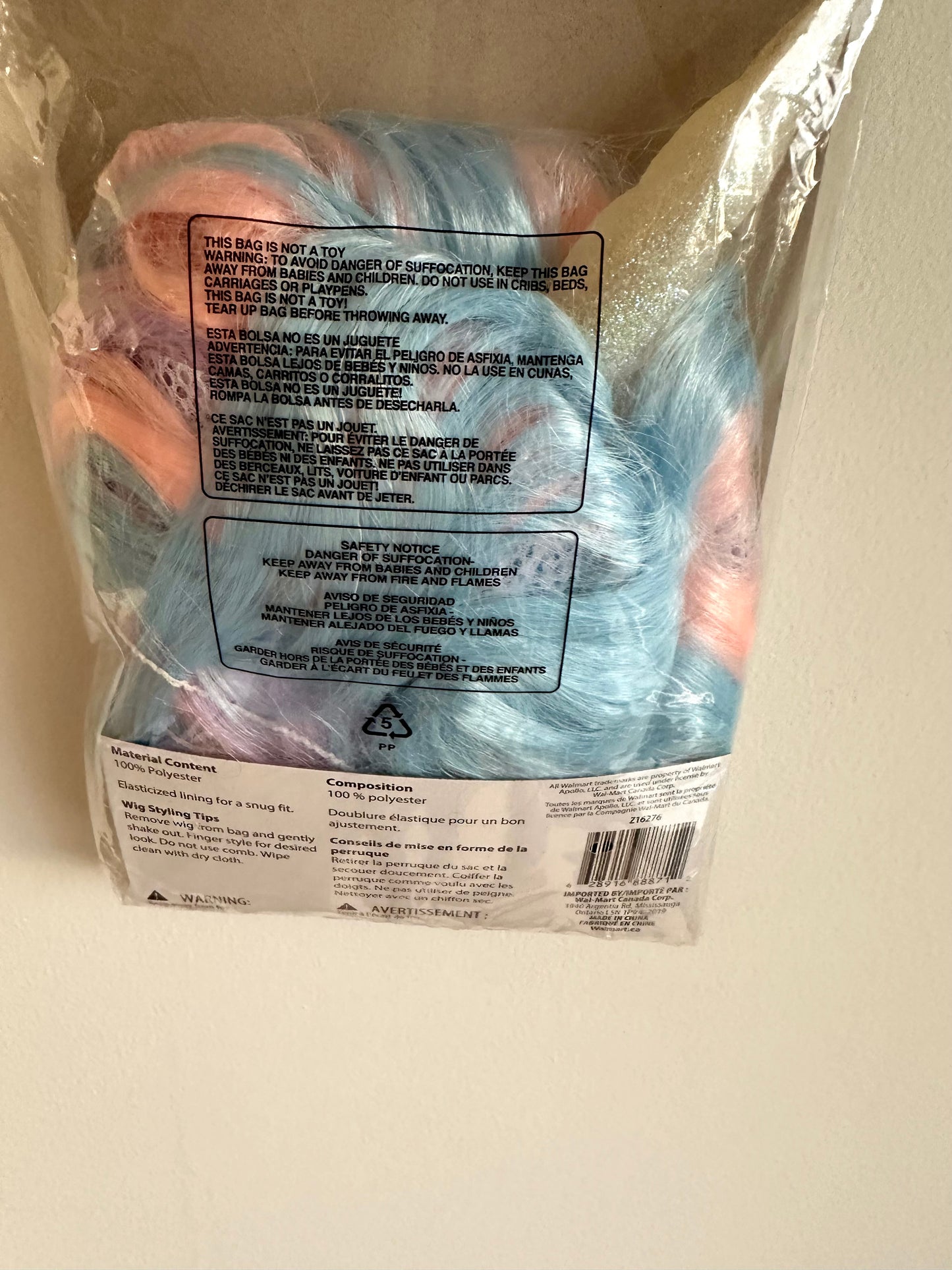 Blue + Pink Unicorn Wig / Adult Sized
