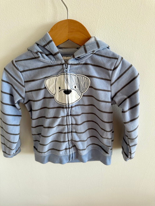 Soft Blue Striped Dog Hoodie / 24m