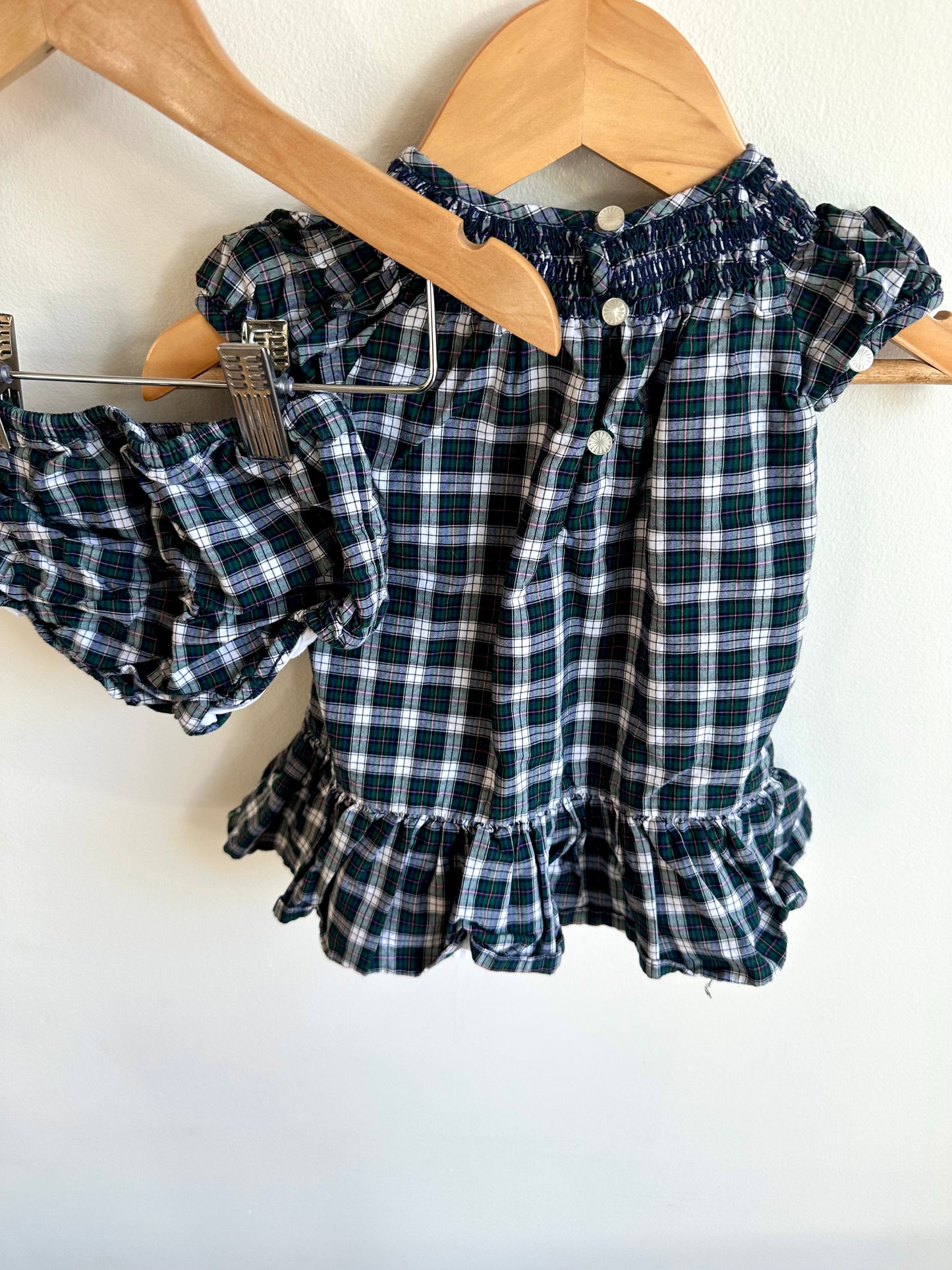 Ralph Lauren Plaid Dress + Bloomers Set / 3m