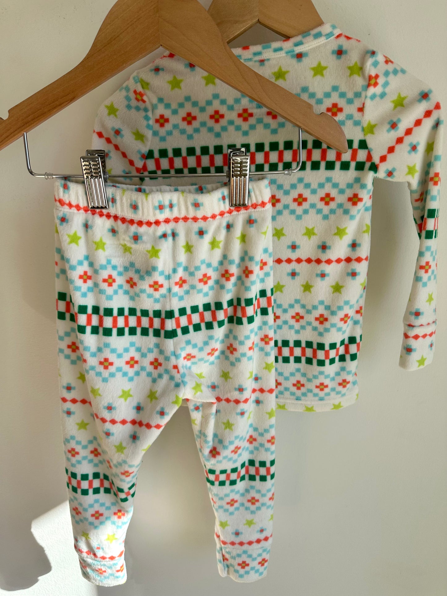 Soft White Patterned PJ Set / 2T