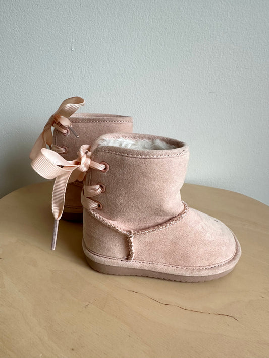 Pink Lace Up Boots / Size 4 Toddler