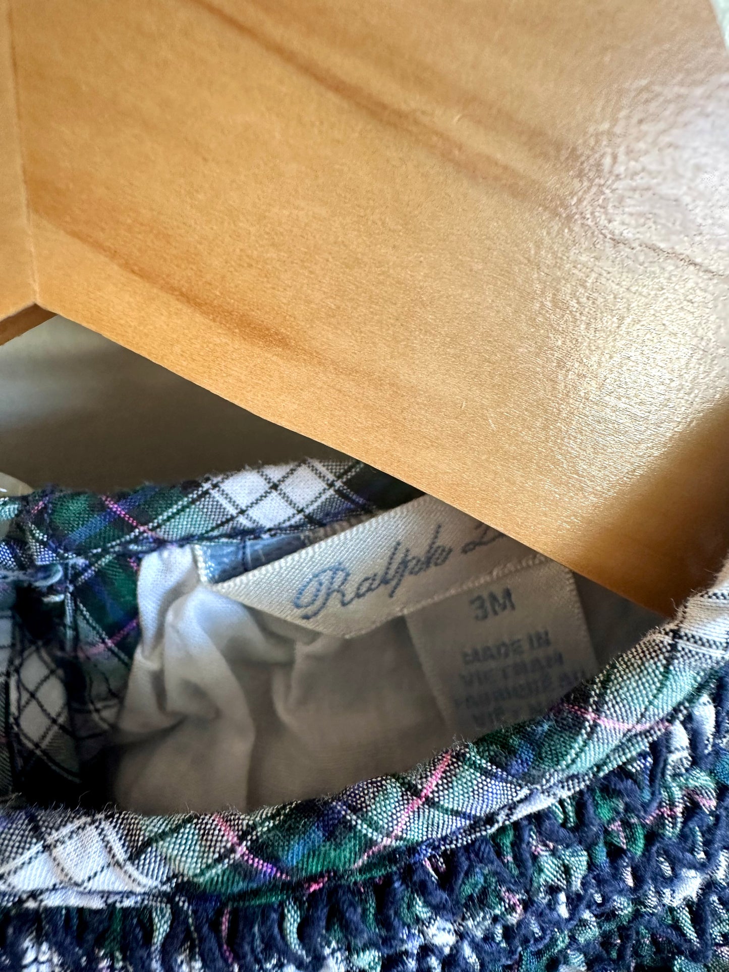 Ralph Lauren Plaid Dress + Bloomers Set / 3m