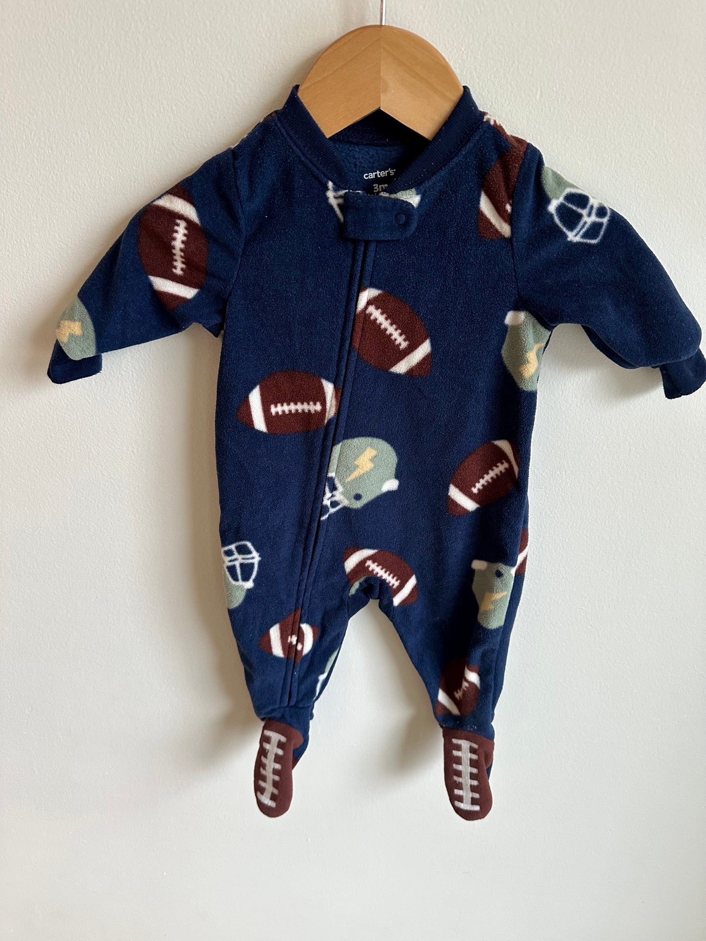 Navy Fleece Football Helmet Sleeper / 3m