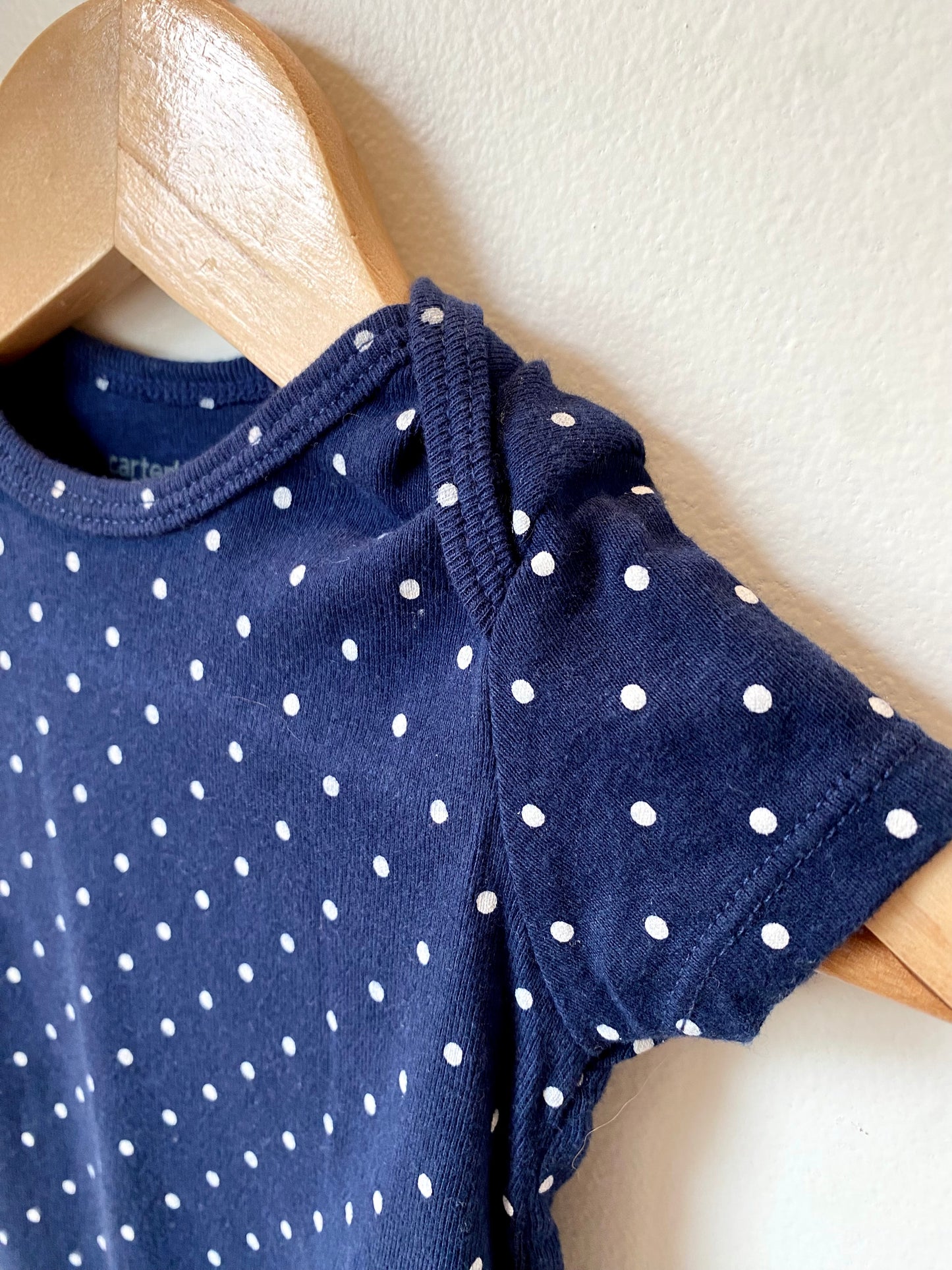 Navy Polkadot Bodysuit / 6m