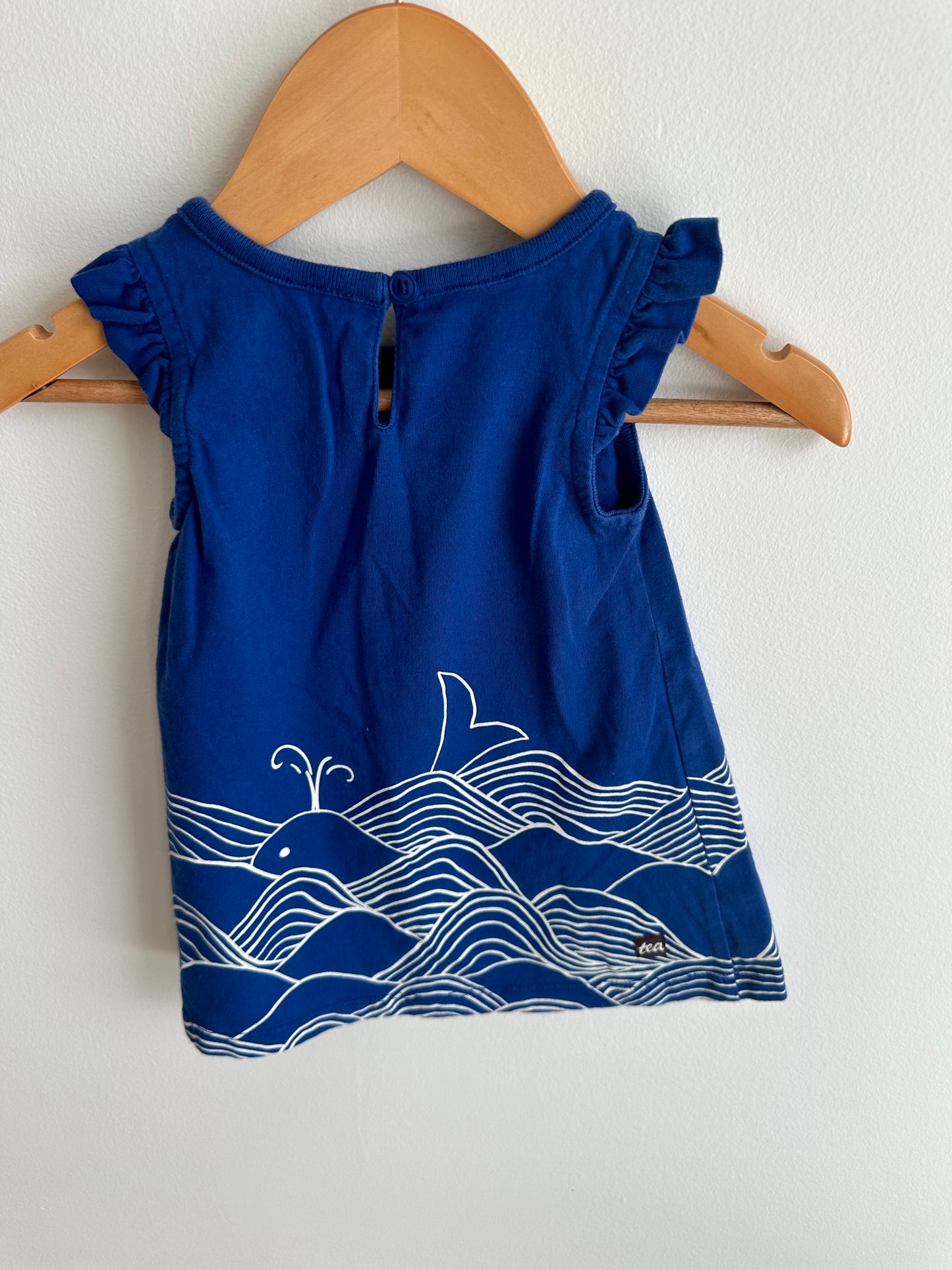 Tea Blue Waves Dress / 6-9m