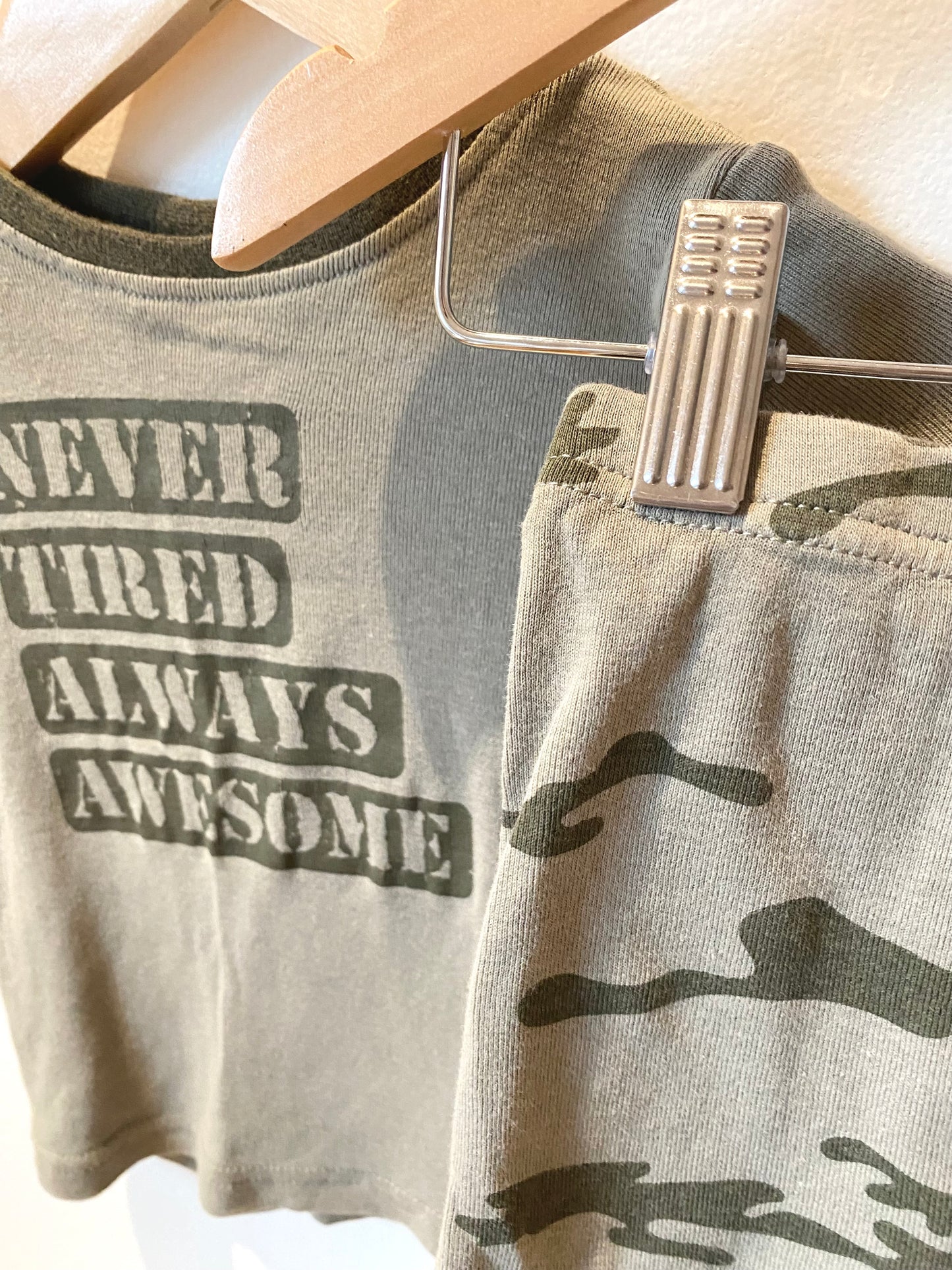Never Tired Always Awesome Shirt & Shorts Set / 6-12m