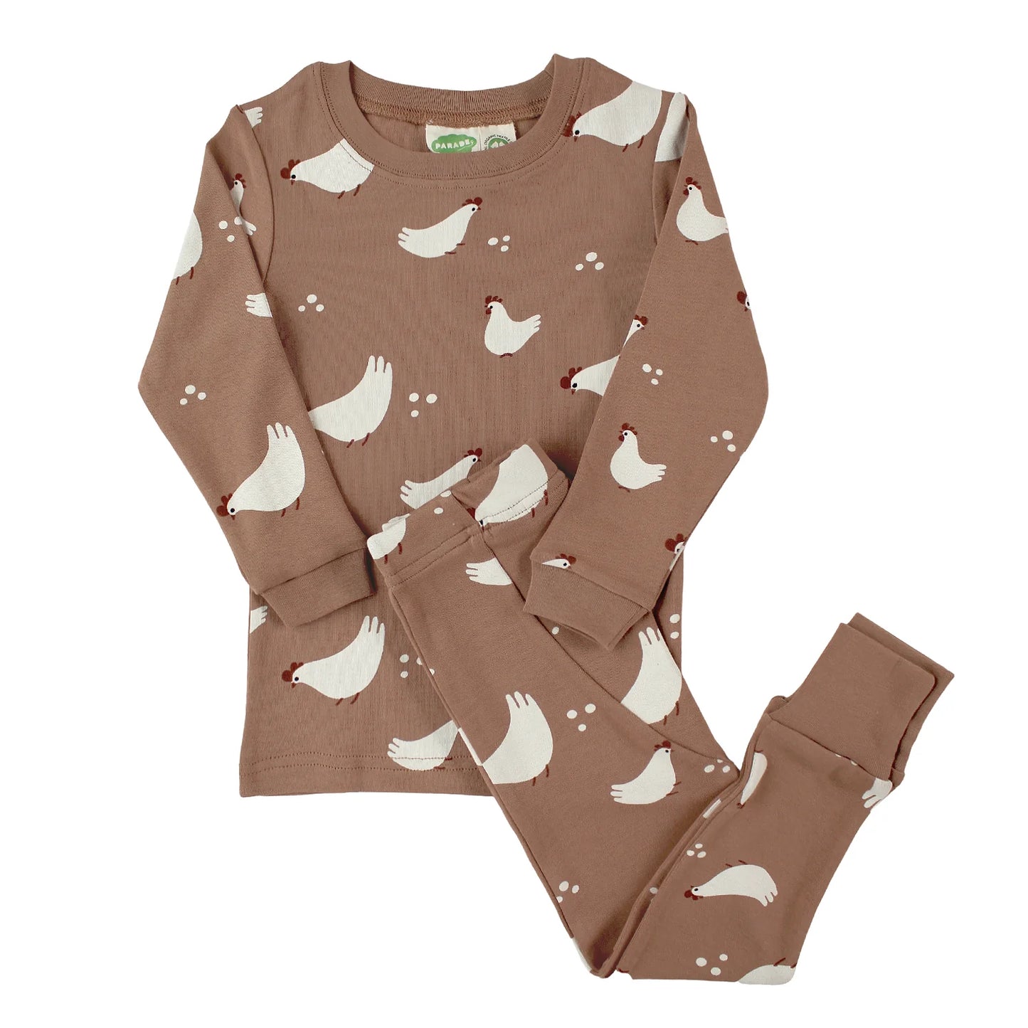 Organic Long Sleeve Chickens PJ Set (New Retail Item)/ 3-4T