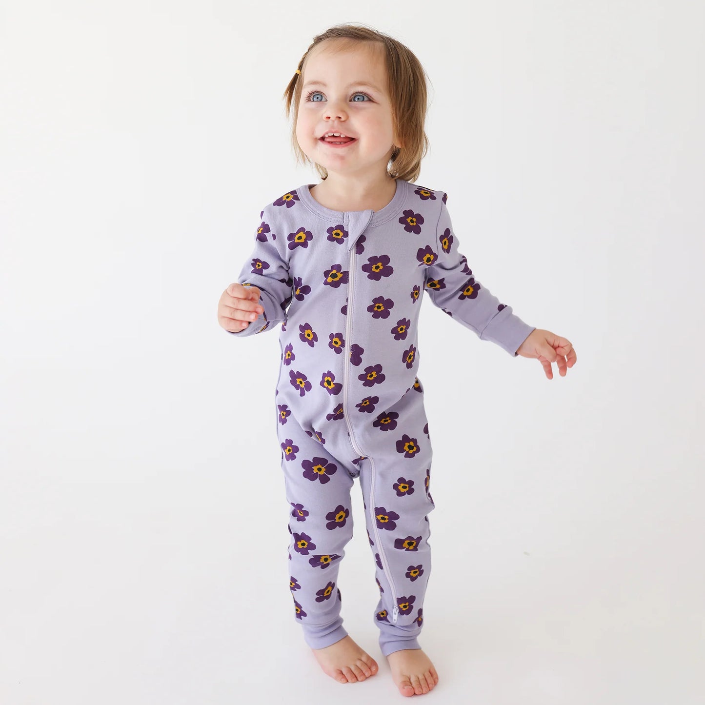 Organic Long Sleeve Lilac Floral Sleeper (New Retail Item)/ 12-18m