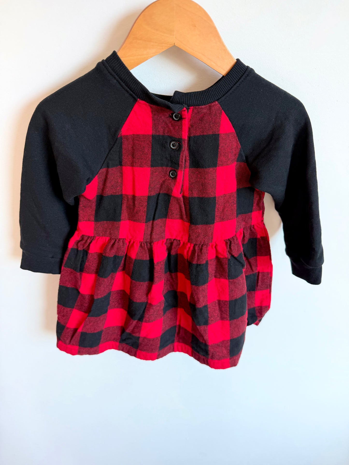 Buffalo Plaid Long Sleeve Dress / 2T