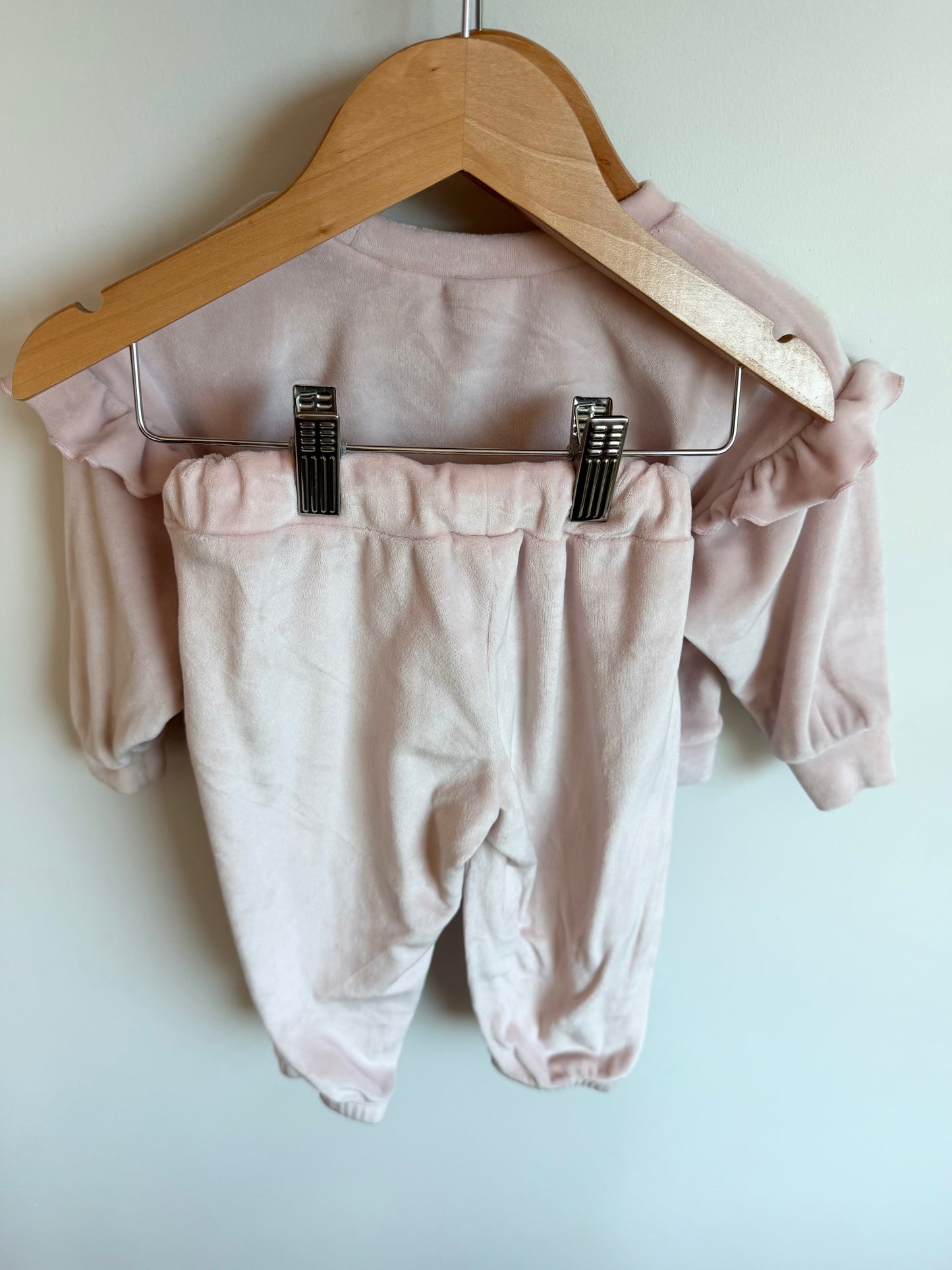 Pink Velour Top + Pants Set / 18m