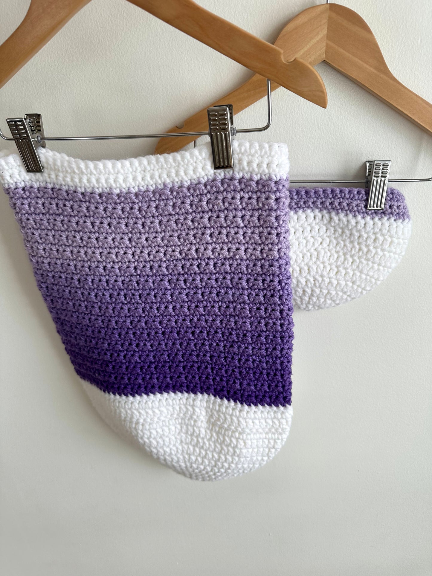 Knit Purple White Toque + Sleeping Blanket
