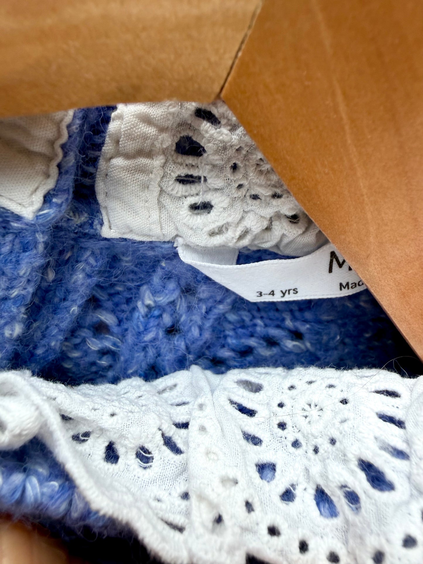 M&S Lace Collar Periwinkle Sweater / 3T
