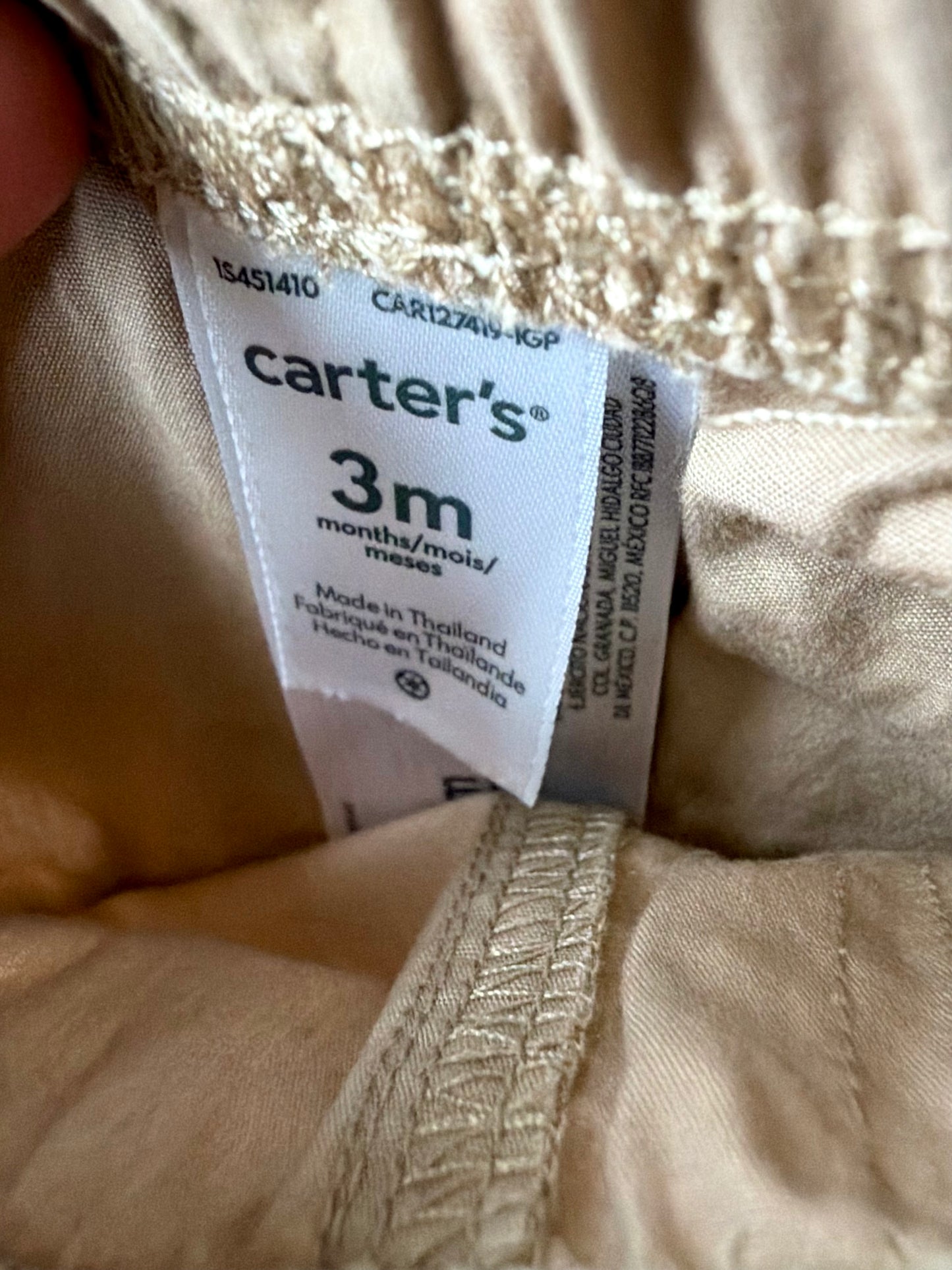 Tan Elastic Waist Shorts / 3m