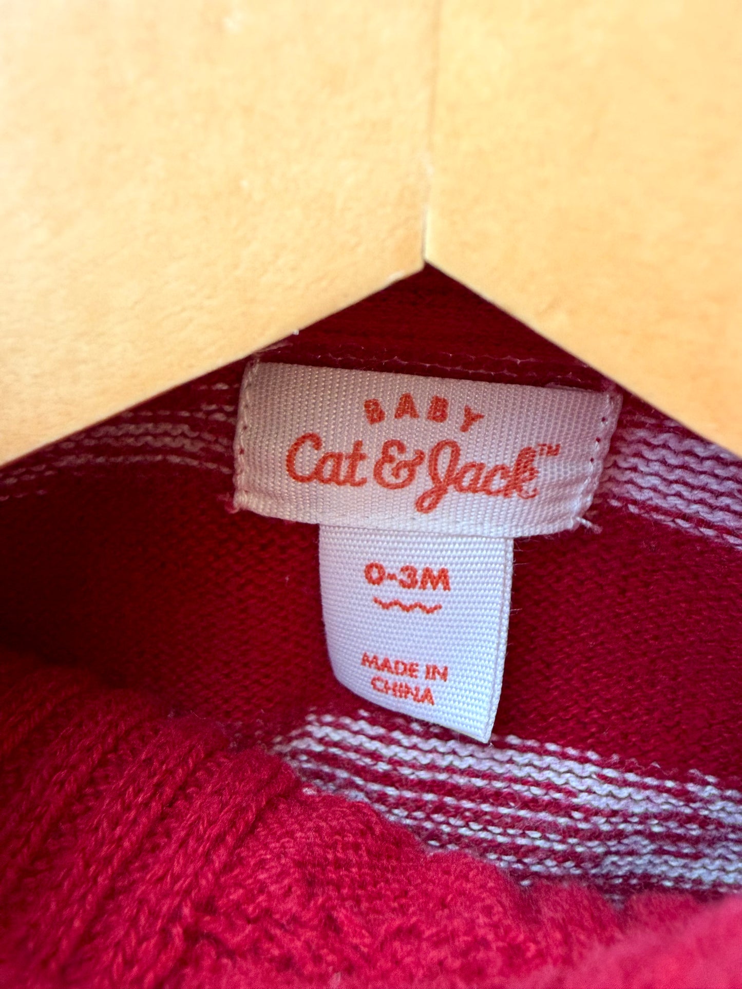 Red + White Cable Knit Jumpsuit / 0-3m