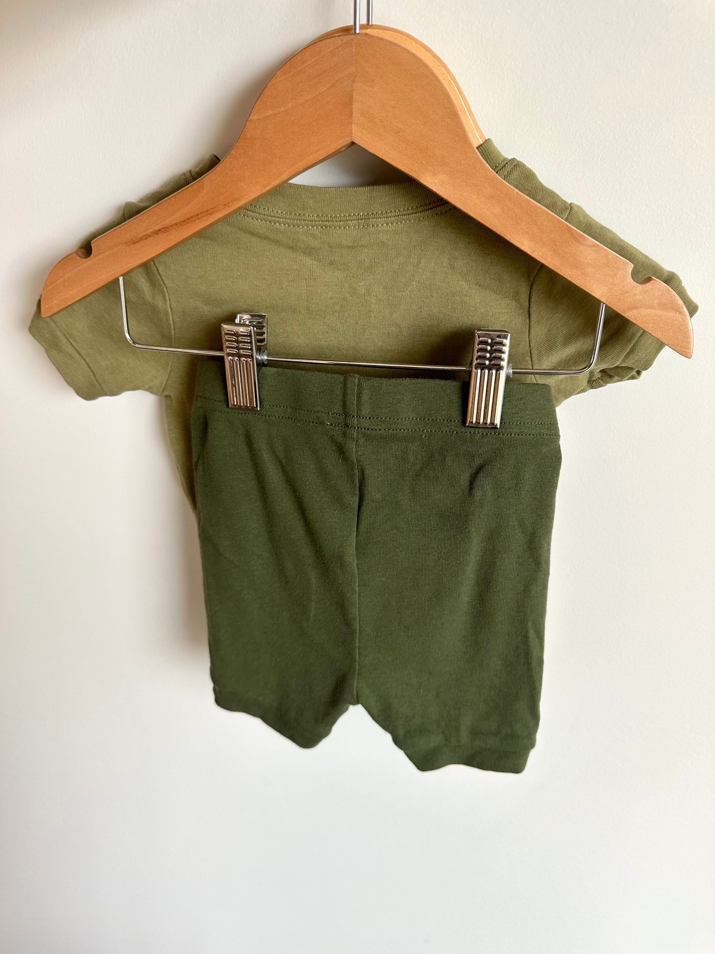 Sage Dino Bones PJ T-shirt + Shorts Set / 12-18m