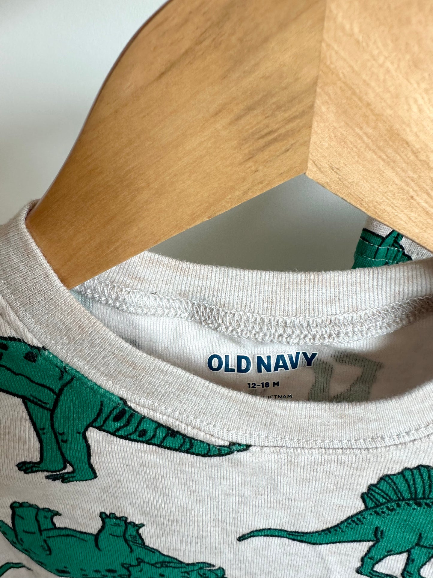 Green Dino PJ T-shirt + Shorts Set / 12-18m