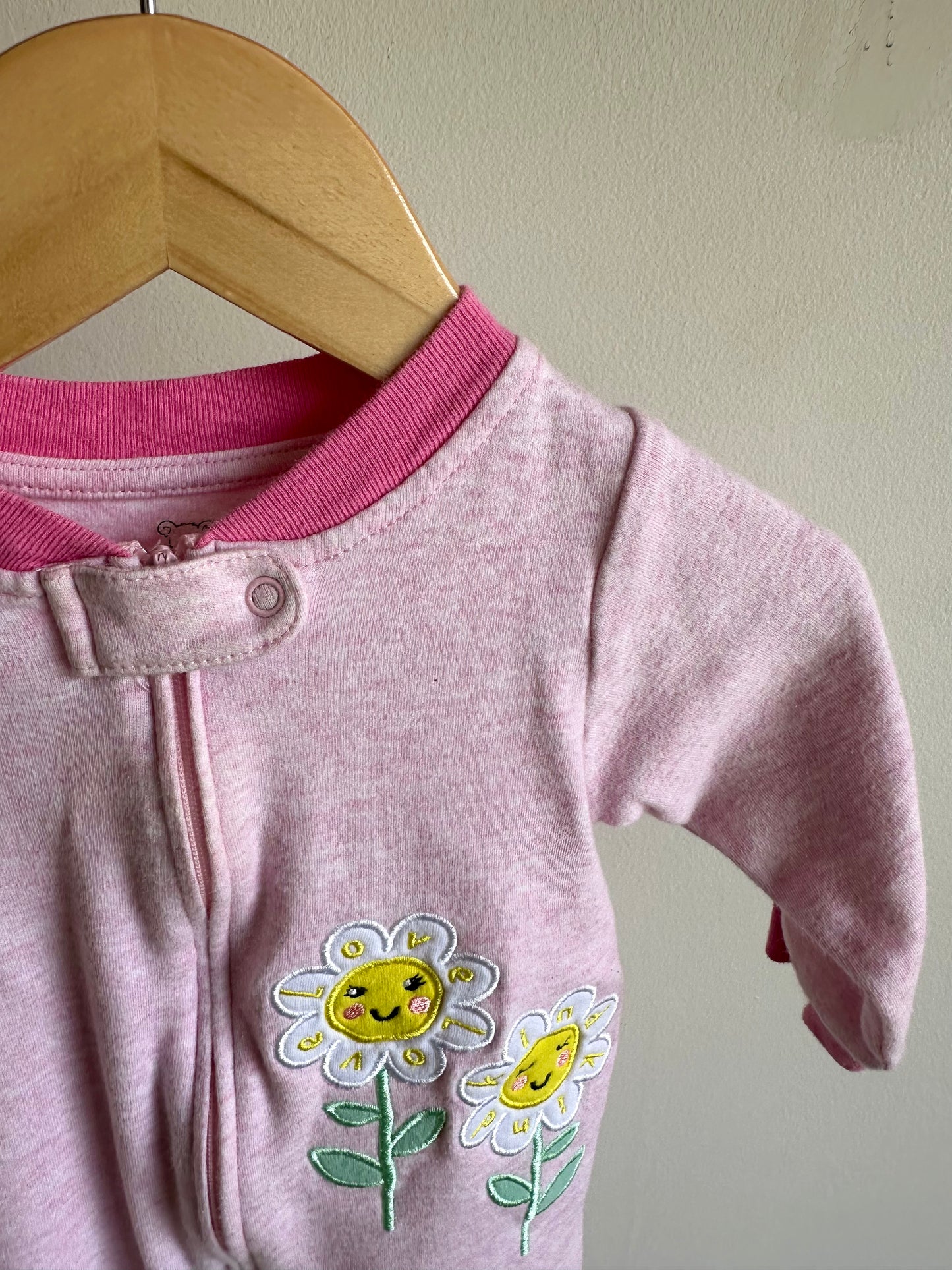 Smile Flower Footed Sleeper / 9m