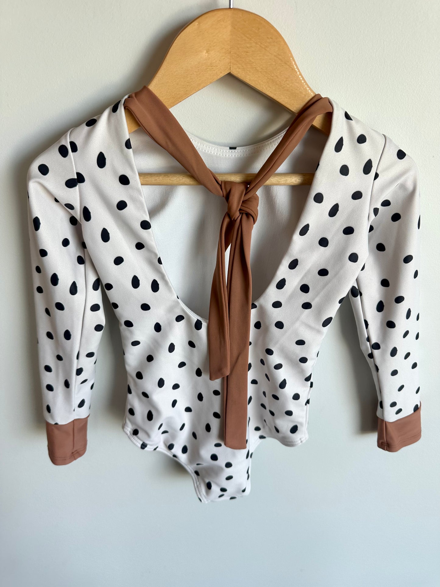 Polka Dot Long Sleeve Swimsuit / 2-3T