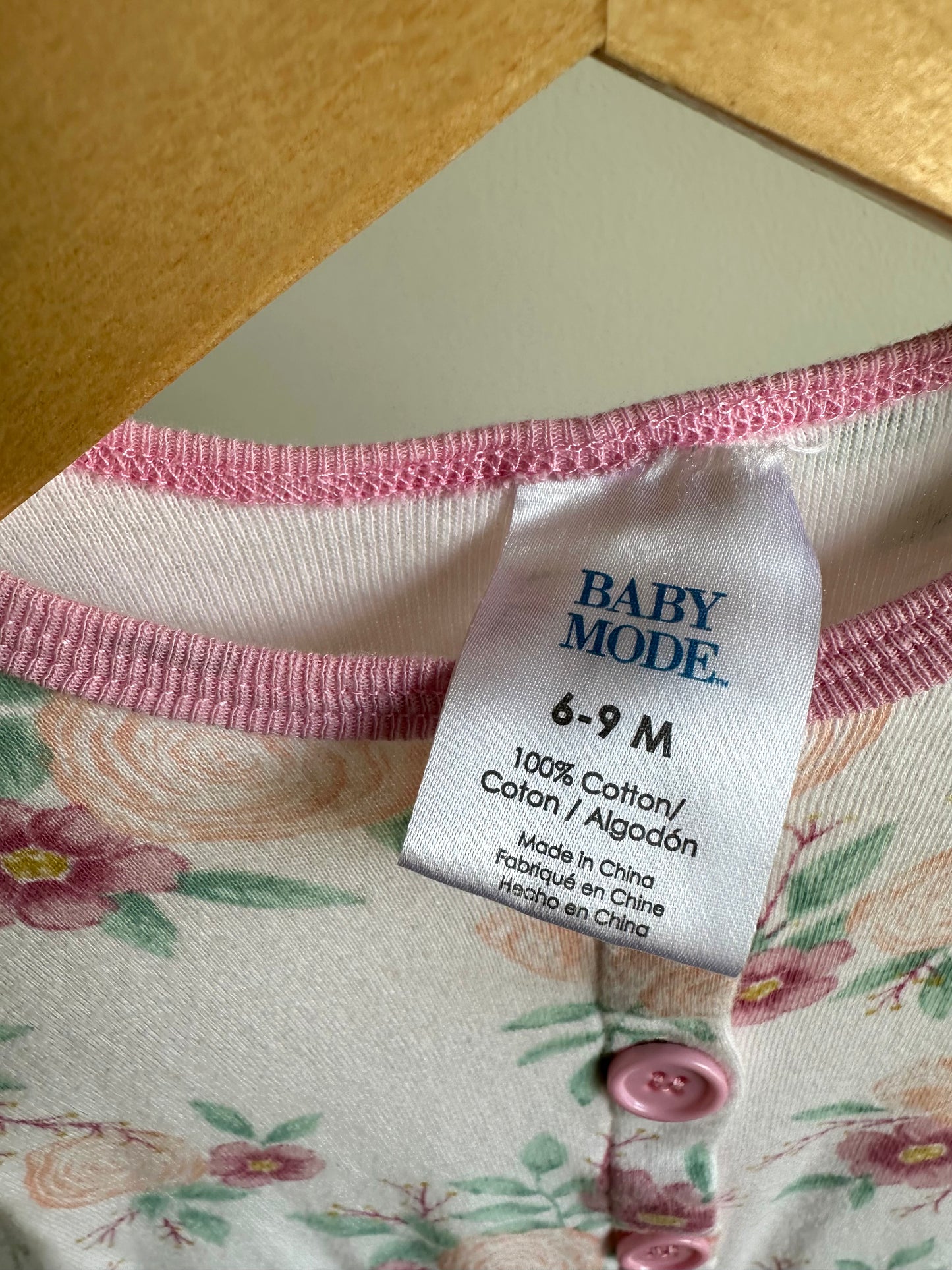 Floral ButtonJumpsuit / 6-9m