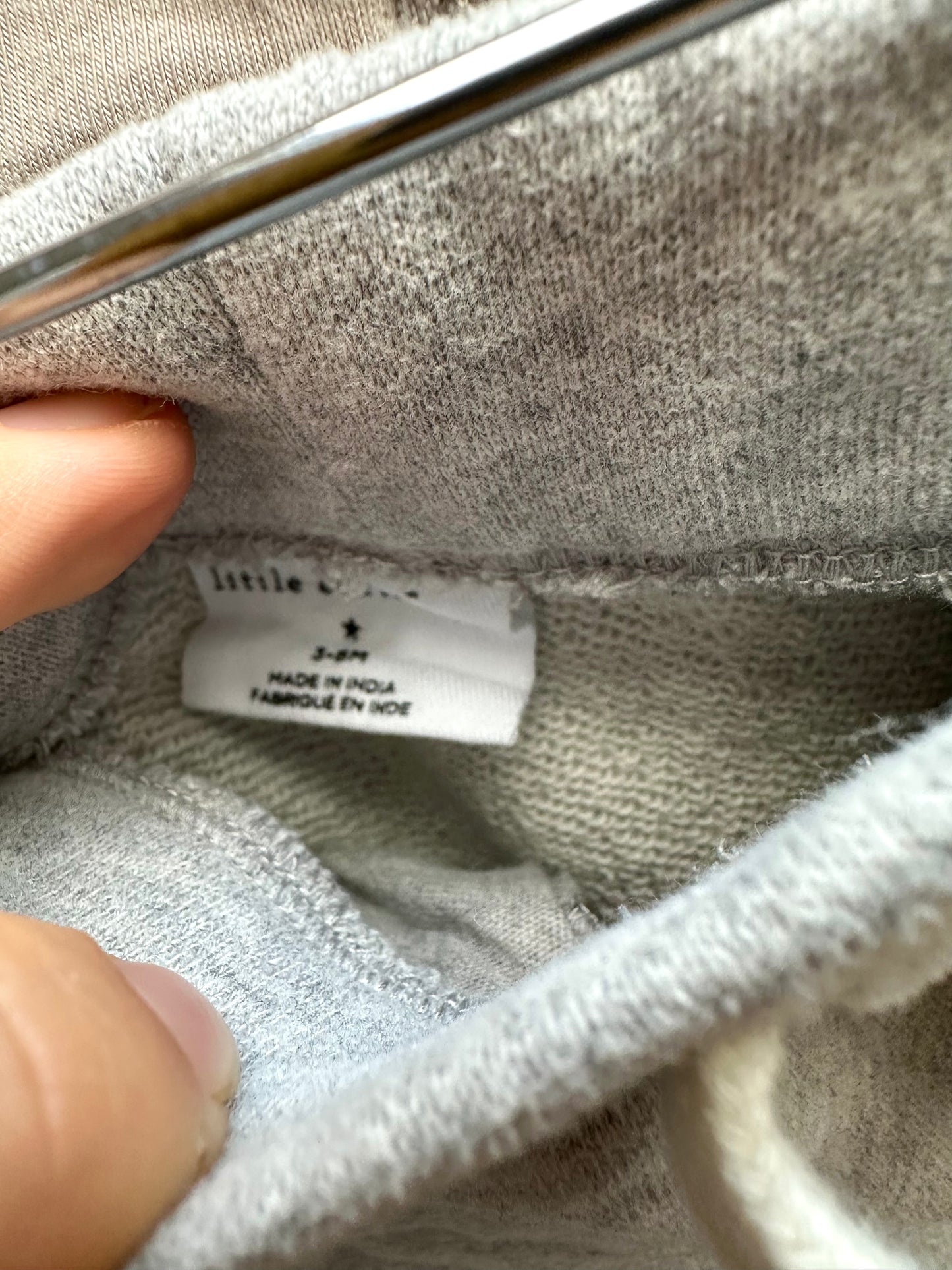 100% Organic Cotton Grey Joggers / 3-6m