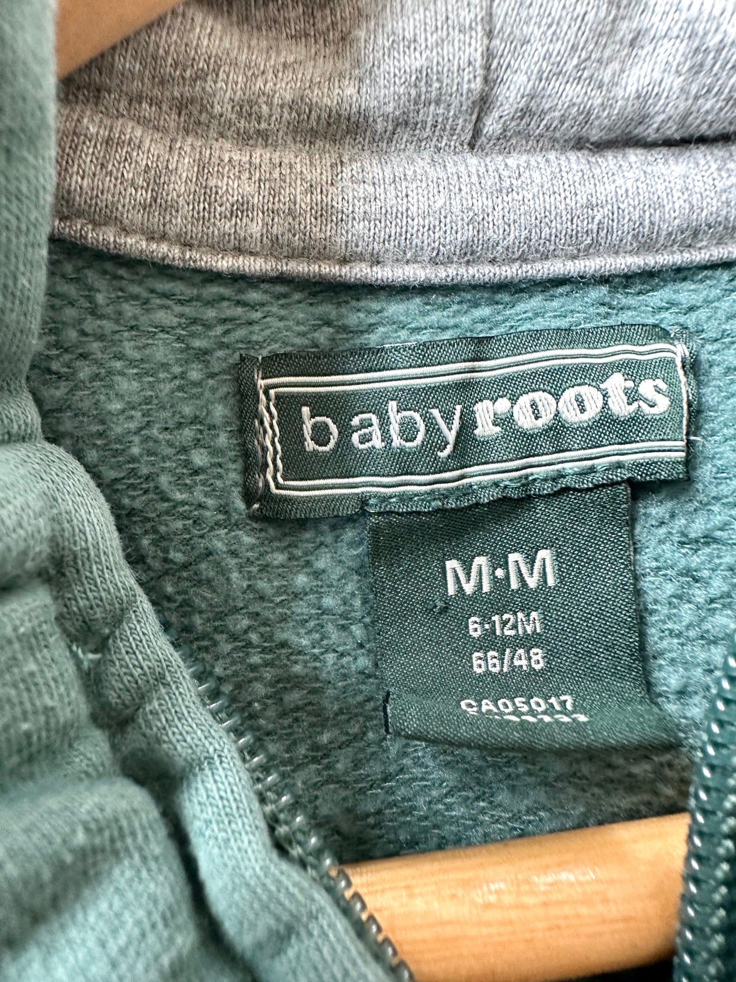 Roots Green Dino Hoodie / 6-12m