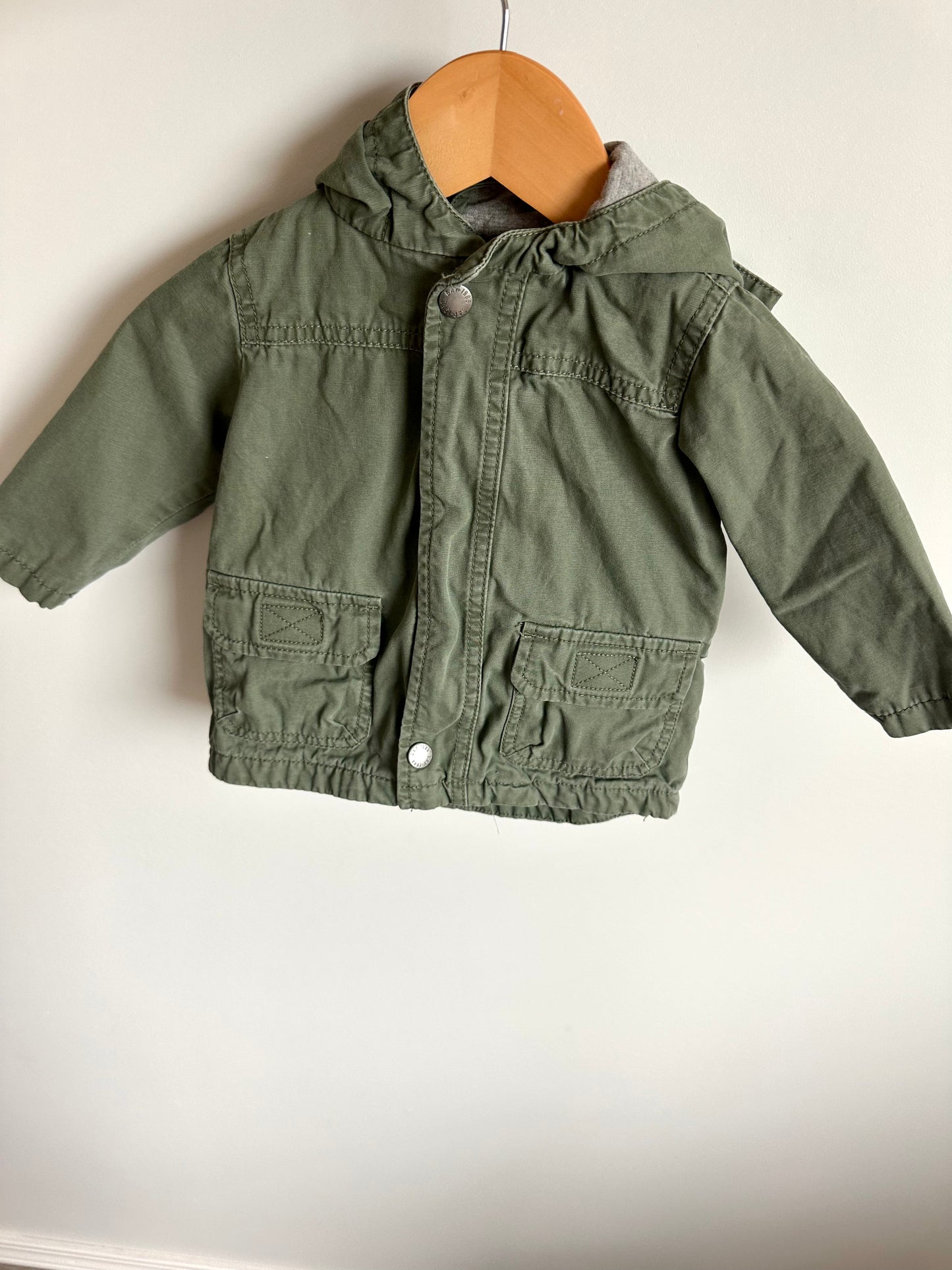 Gap Olive Hooded Jacket / 6-12m