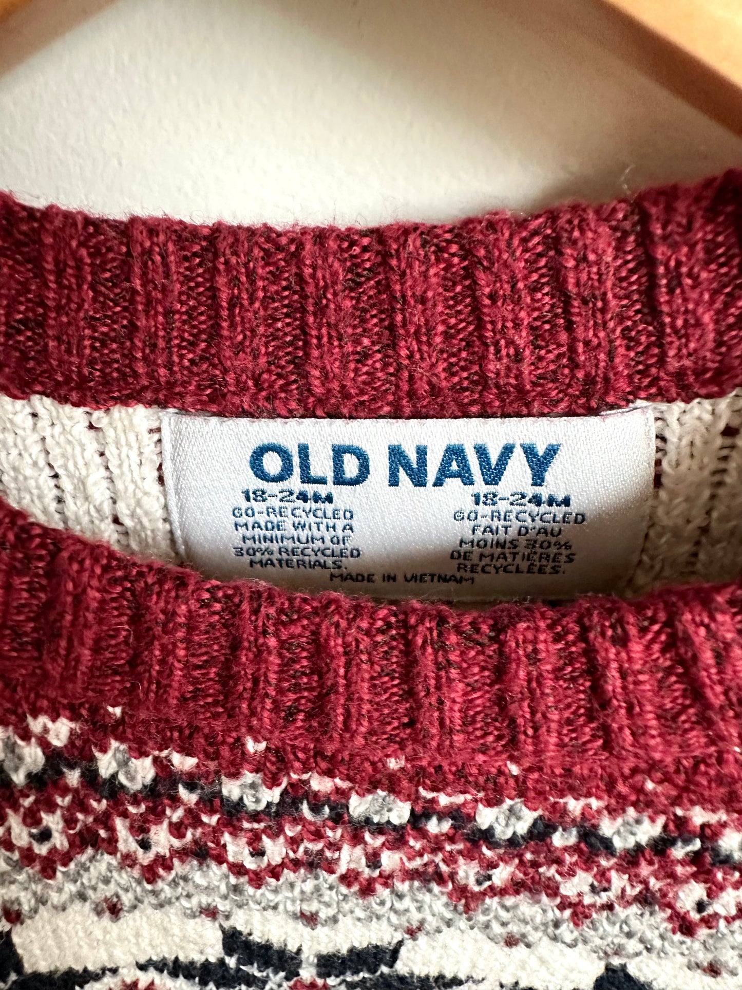 Snowflake Holiday Sweater / 18-24m