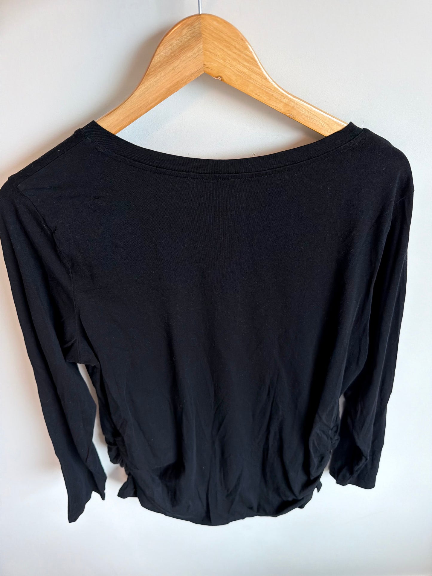 Black Fitted Long Sleeve Maternity Top / XL