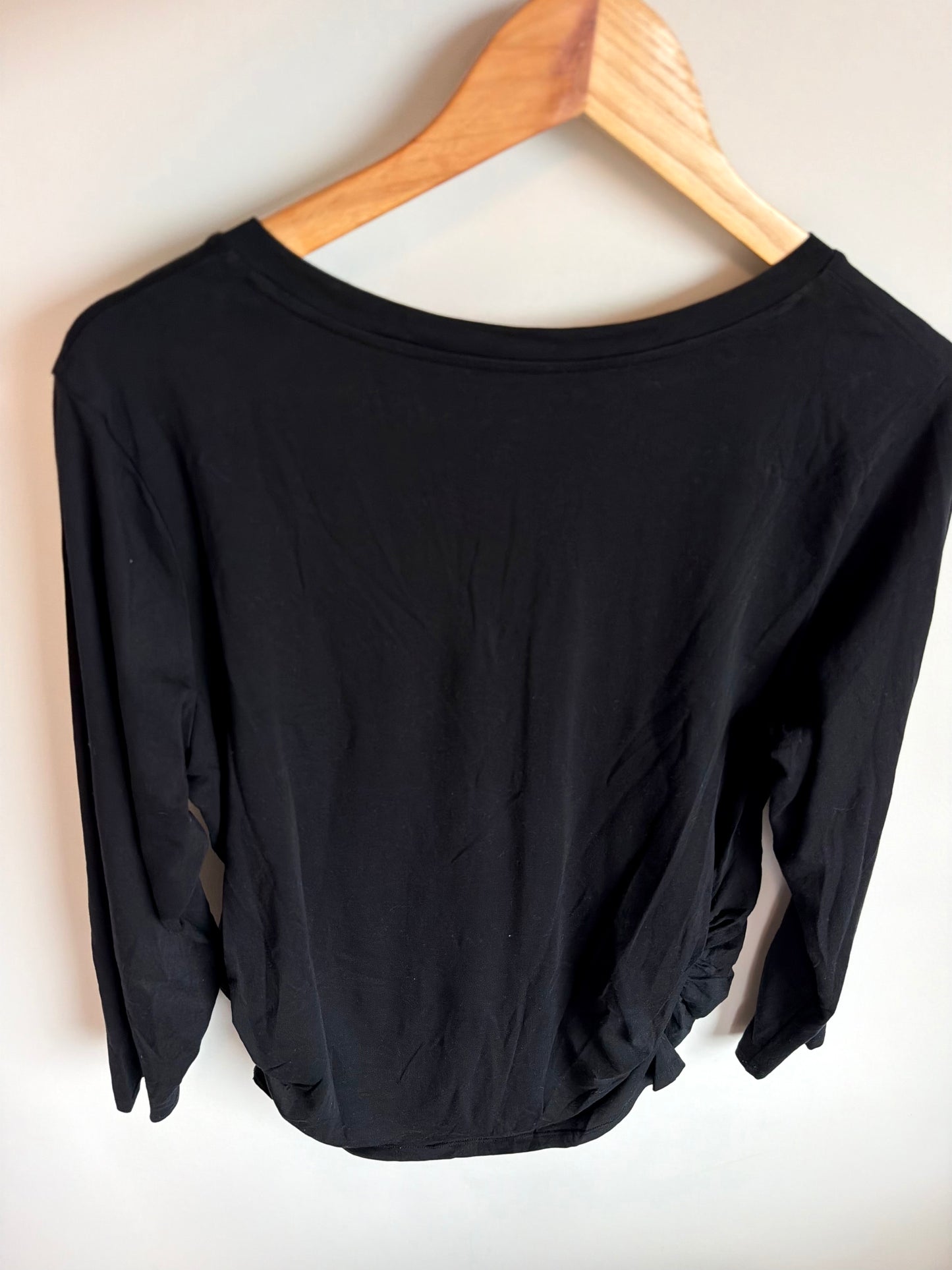 Black Fitted Long Sleeve Maternity Top / XL