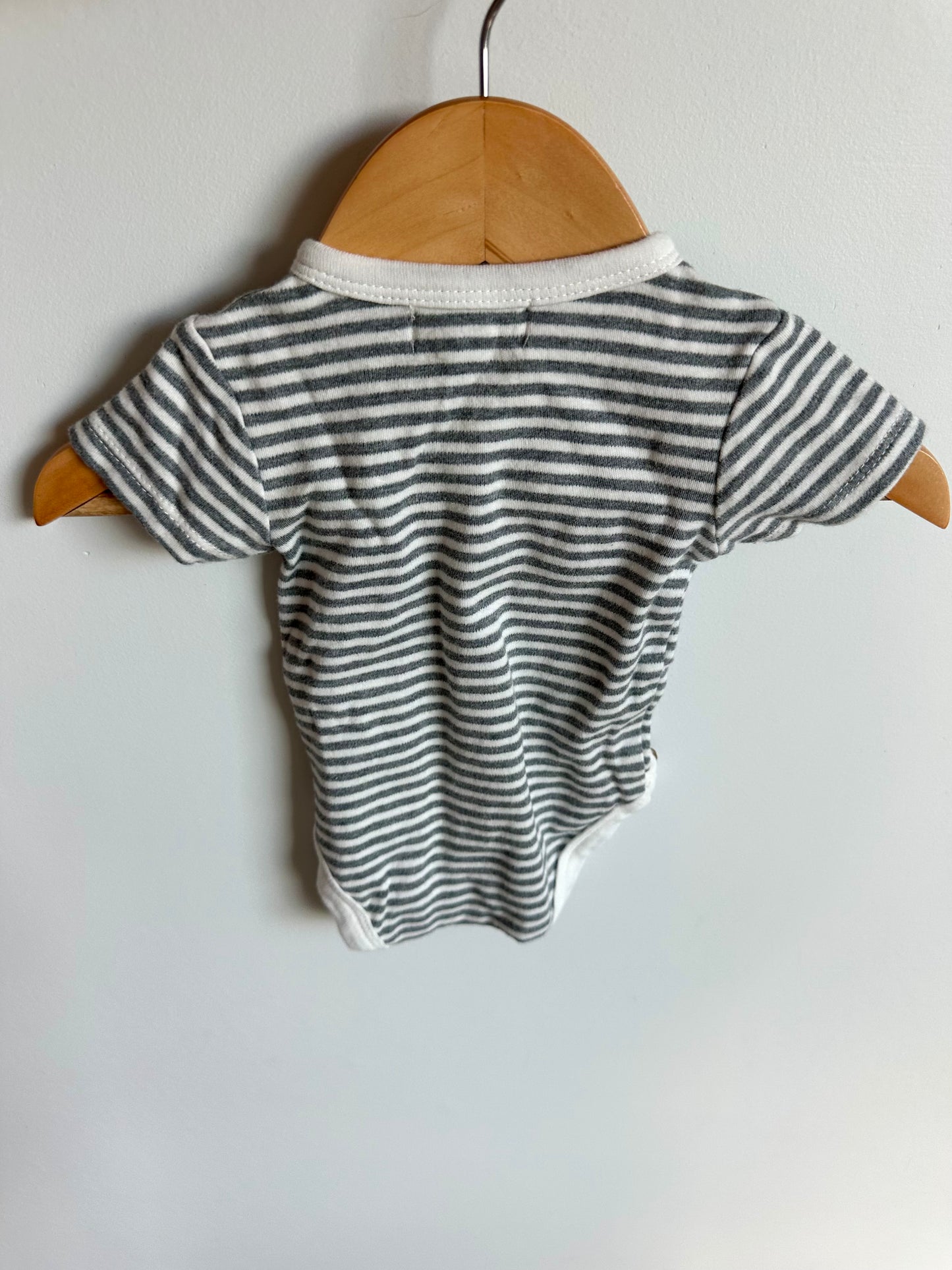 100% Organic Cotton Striped Bodysuit / 0-3m