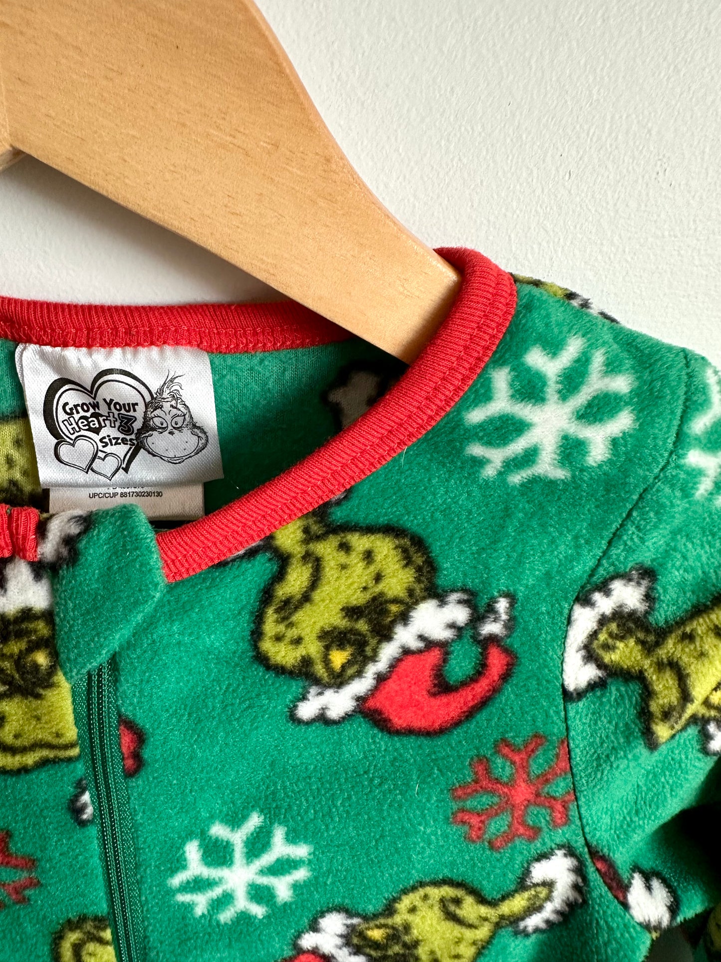 Green Fleece Grinch Sleeper / 18-24m