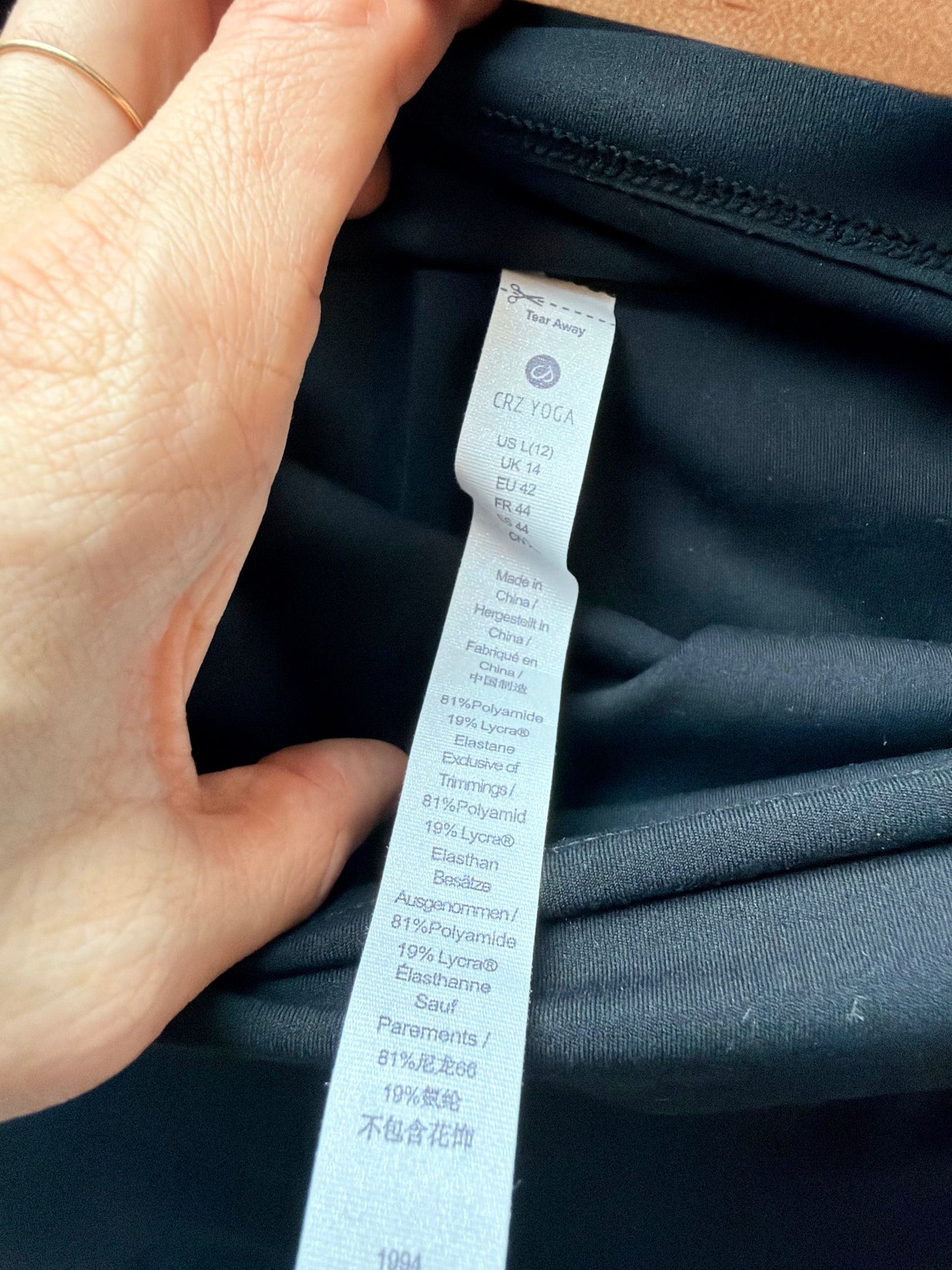 Black Maternity Yoga Leggings / 12 (Large)