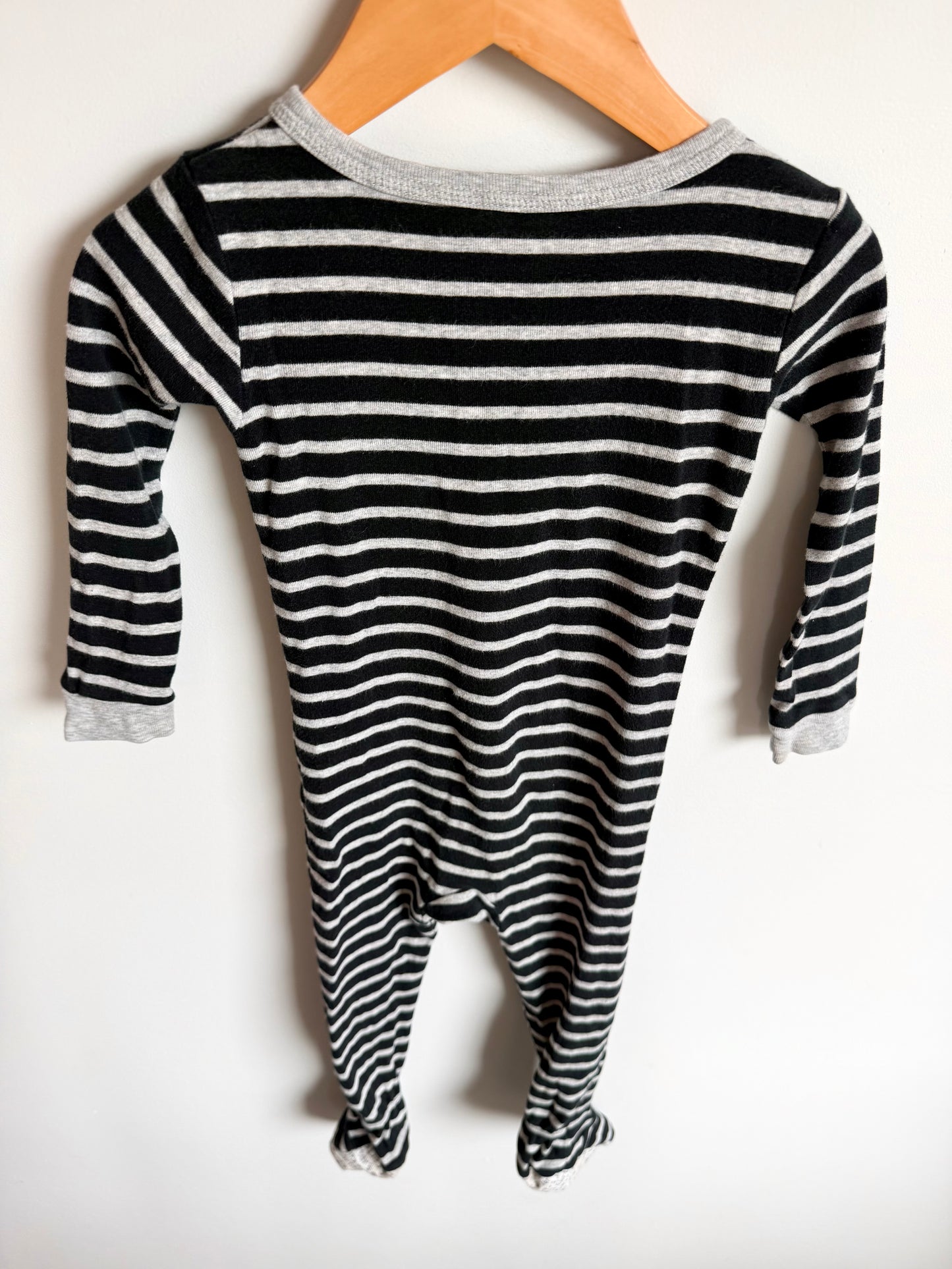 Dino Grey Striped Footed Sleeper / 2T