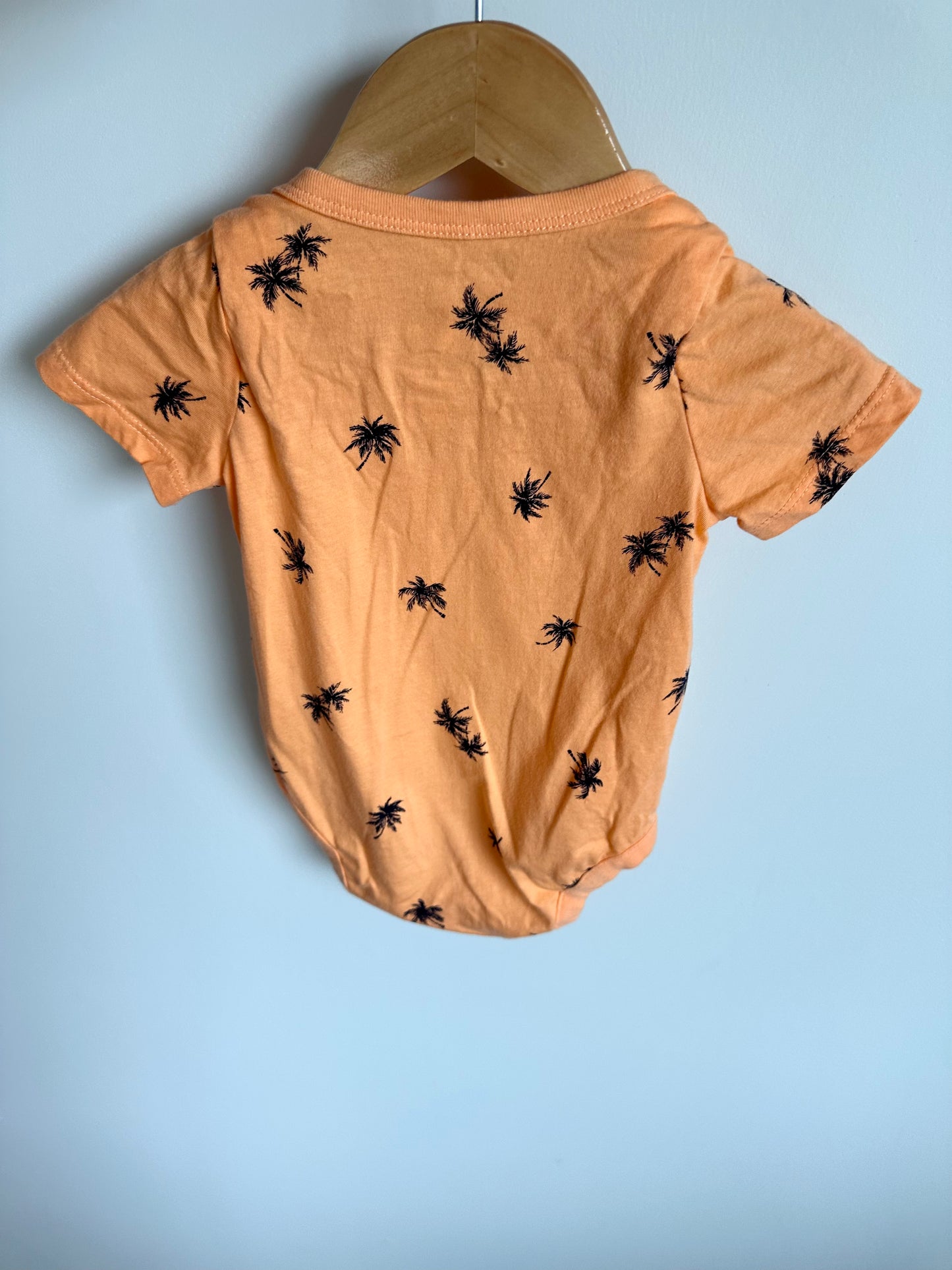 Gap Organic Orange Palm Tree Bodysuit / 12-18m